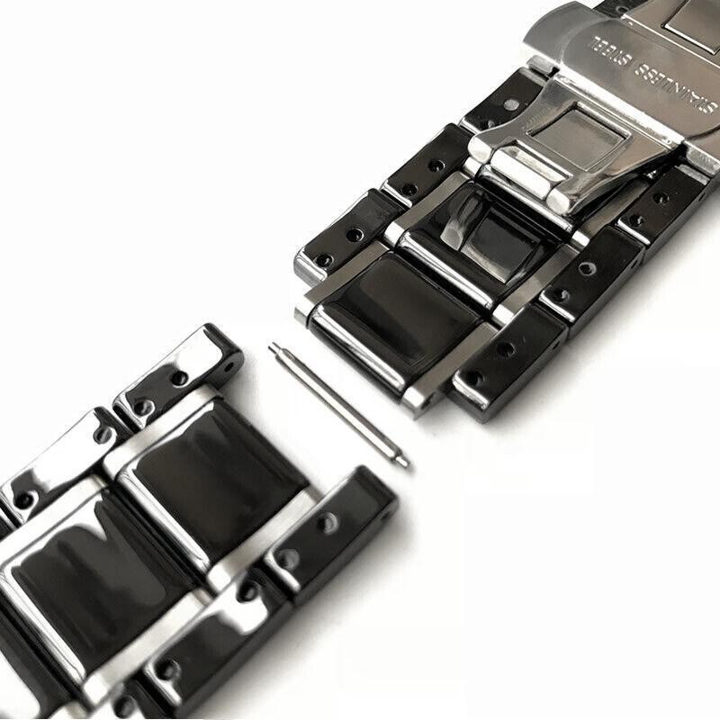 Polished Quick Release Strap Watch Band Premium Ceramic 14-24mm Stainless Steel