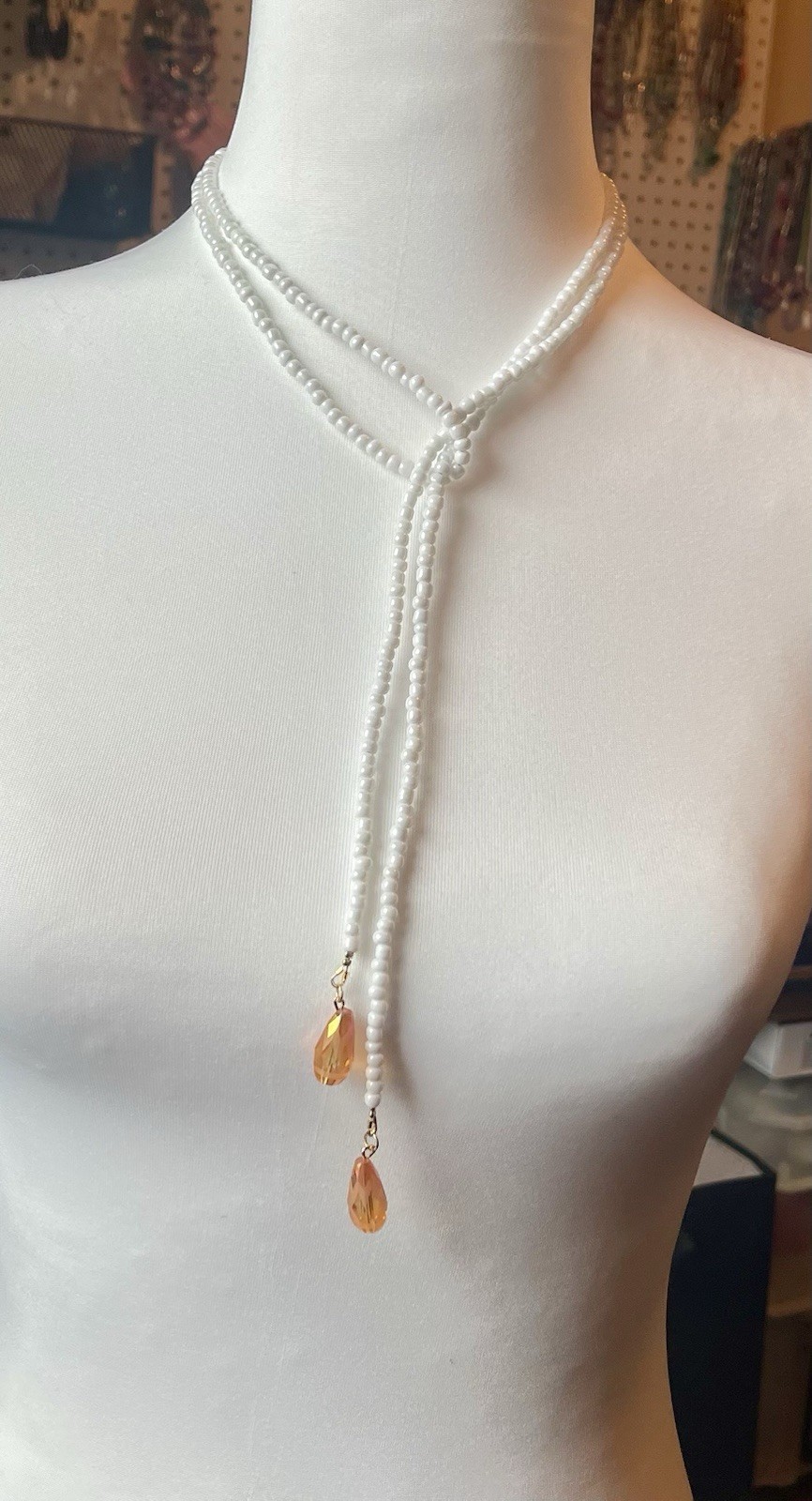 Beaded Wrap Necklace Statement Jewelry Y Necklace