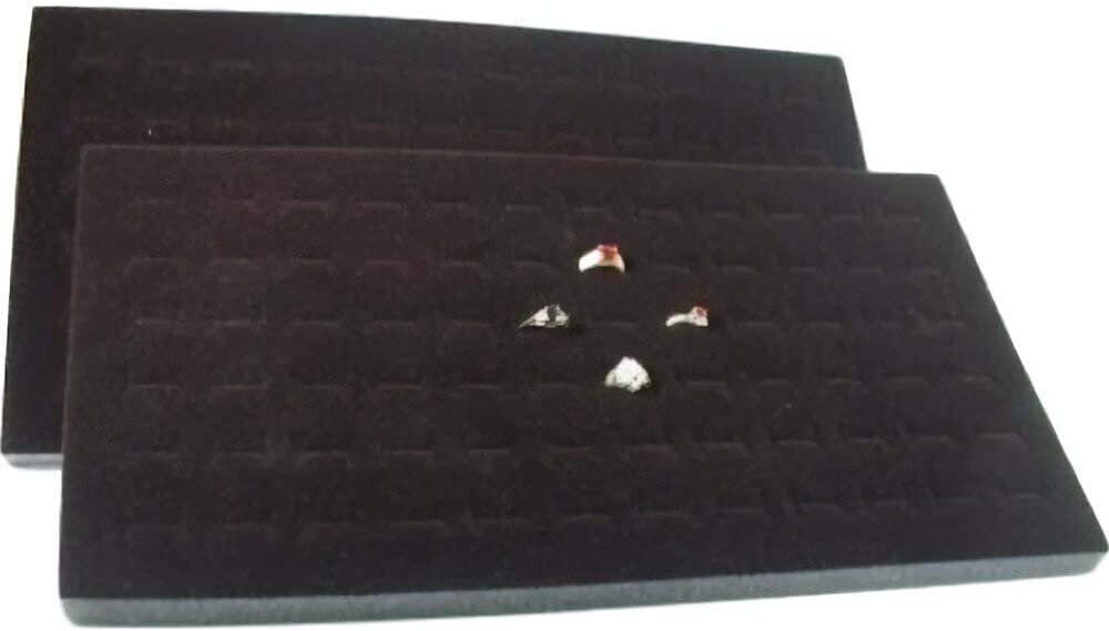 888 Display USA 2 72 Slot Black Jewelry Travel Ring Inserts Display Pads