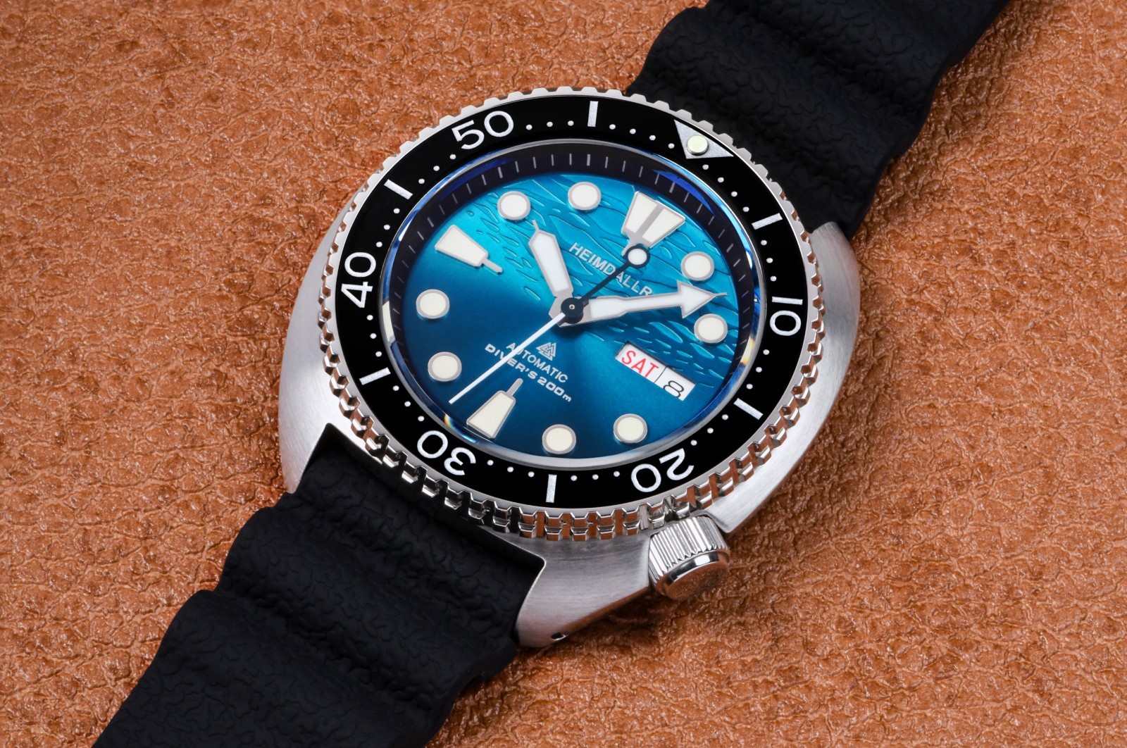 Heimdallr Sharkey 6105 Willard NH36 Day Date Automatic Watch Turtle Diver 45mm