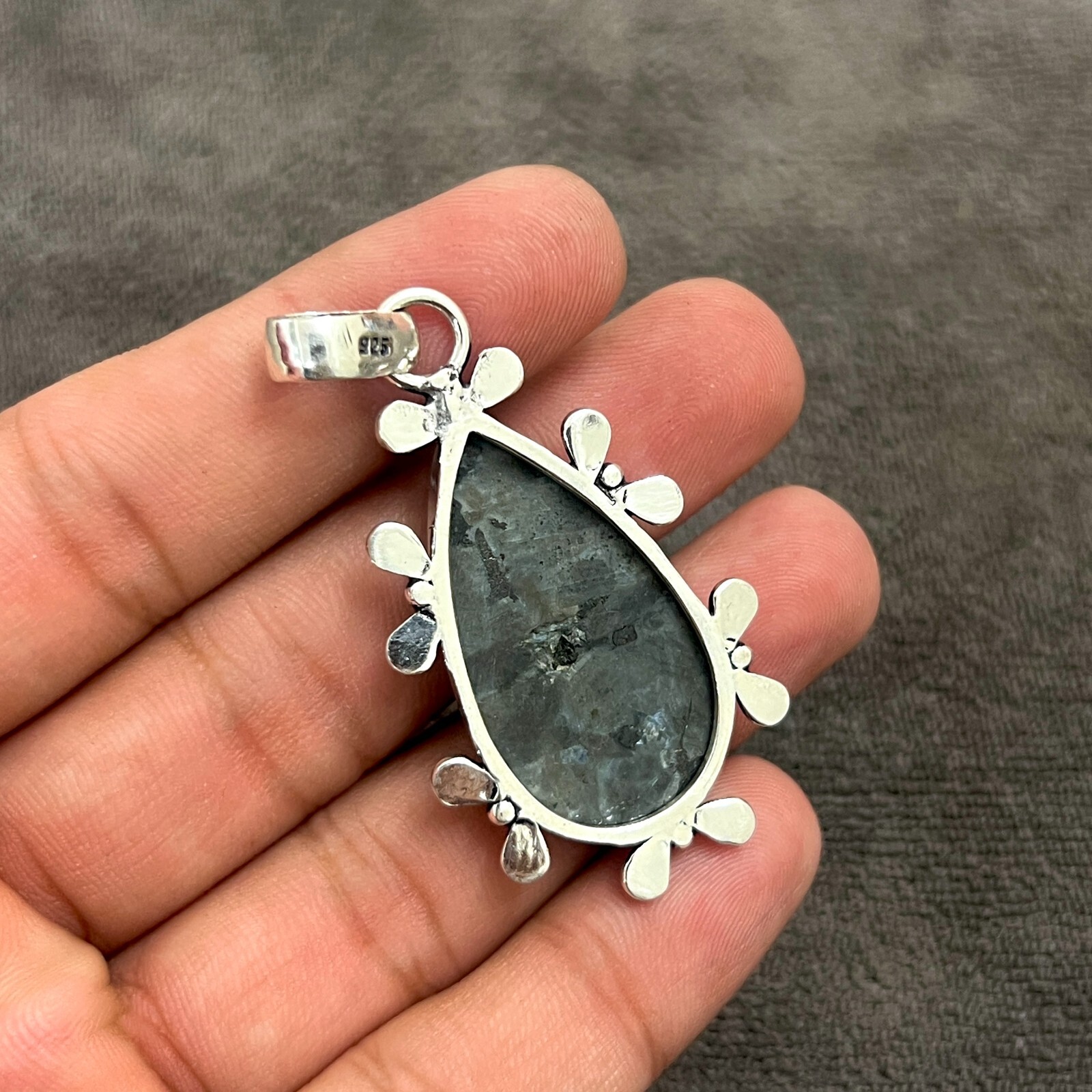 Larvikite Pendant Gemstone 925 Sterling Silver Handmade Jewelry Pendant 1.97″
