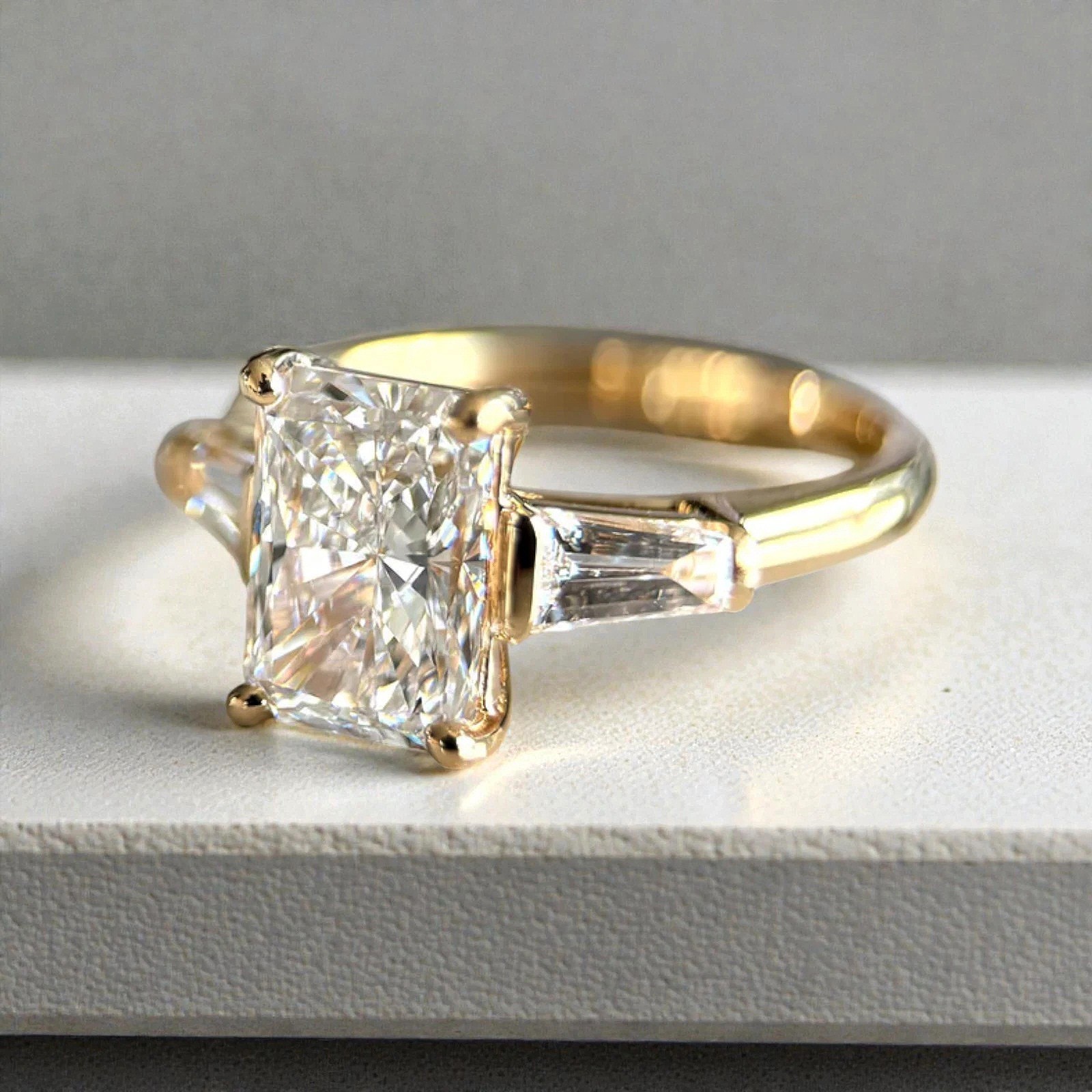 6.50Cts. Otagon Shape Certified White Diamond Ring In 925 Silver – Tariff Free