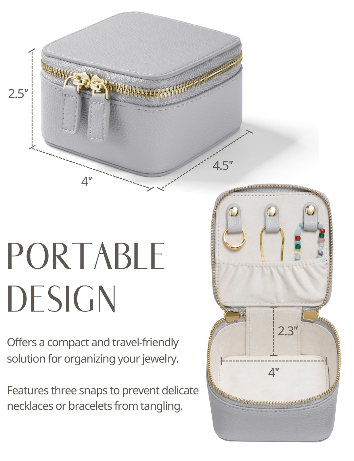 Small Jewelry Travel Case for Women Mini Jewelry Box Organzier Traveling with…