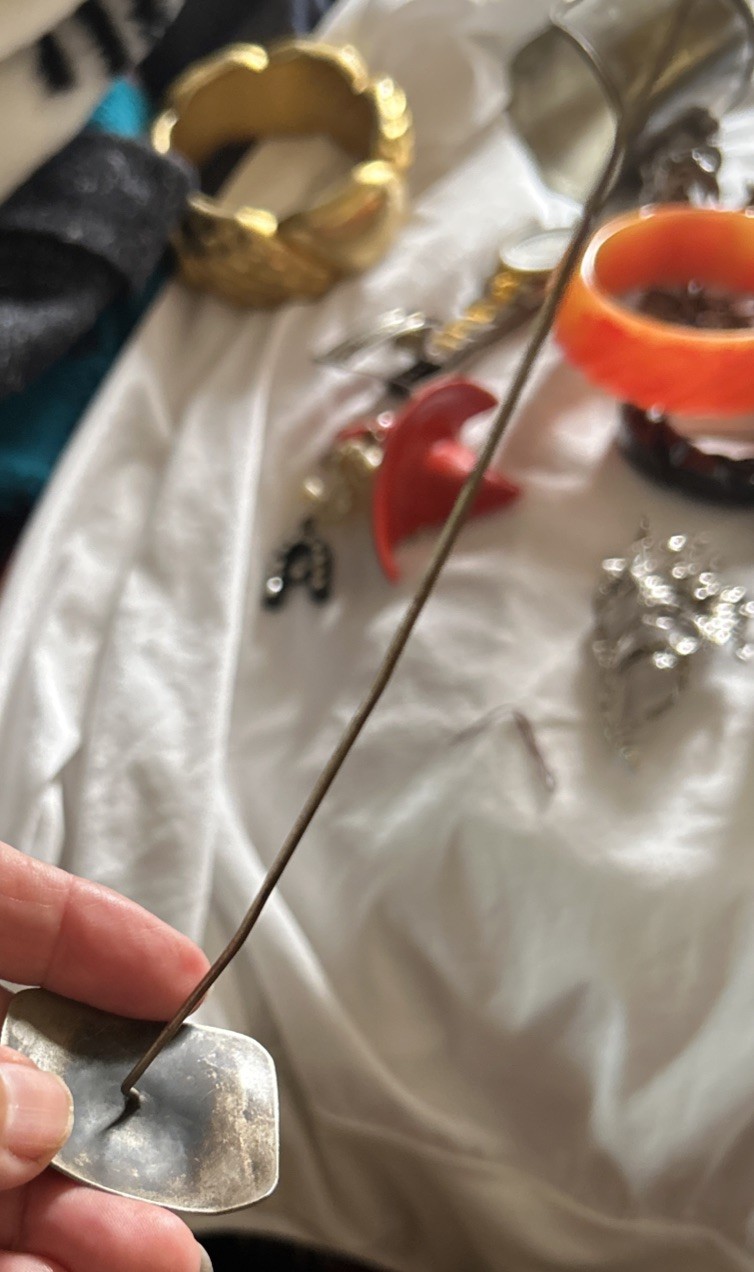 Antique Arts And Crafts Handwrought Ladies Long Hatpin Victorian 1910 Handmade