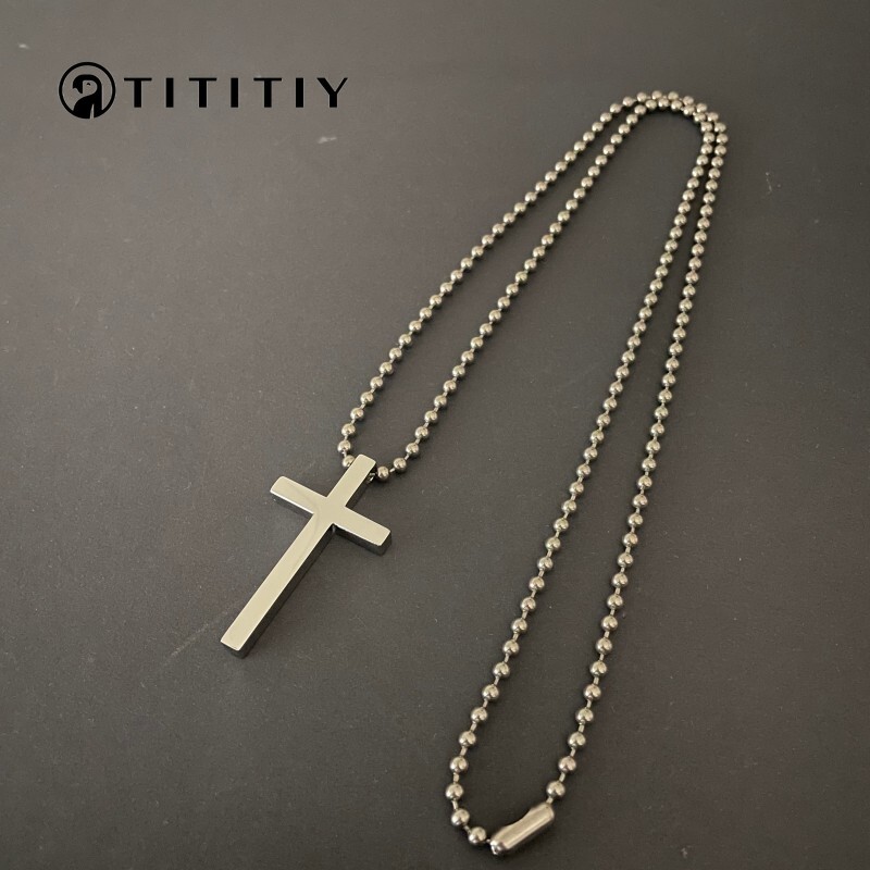 New Pure Titanium Cross Pendant Necklace Ultra-light Anti-allergy Classic Design