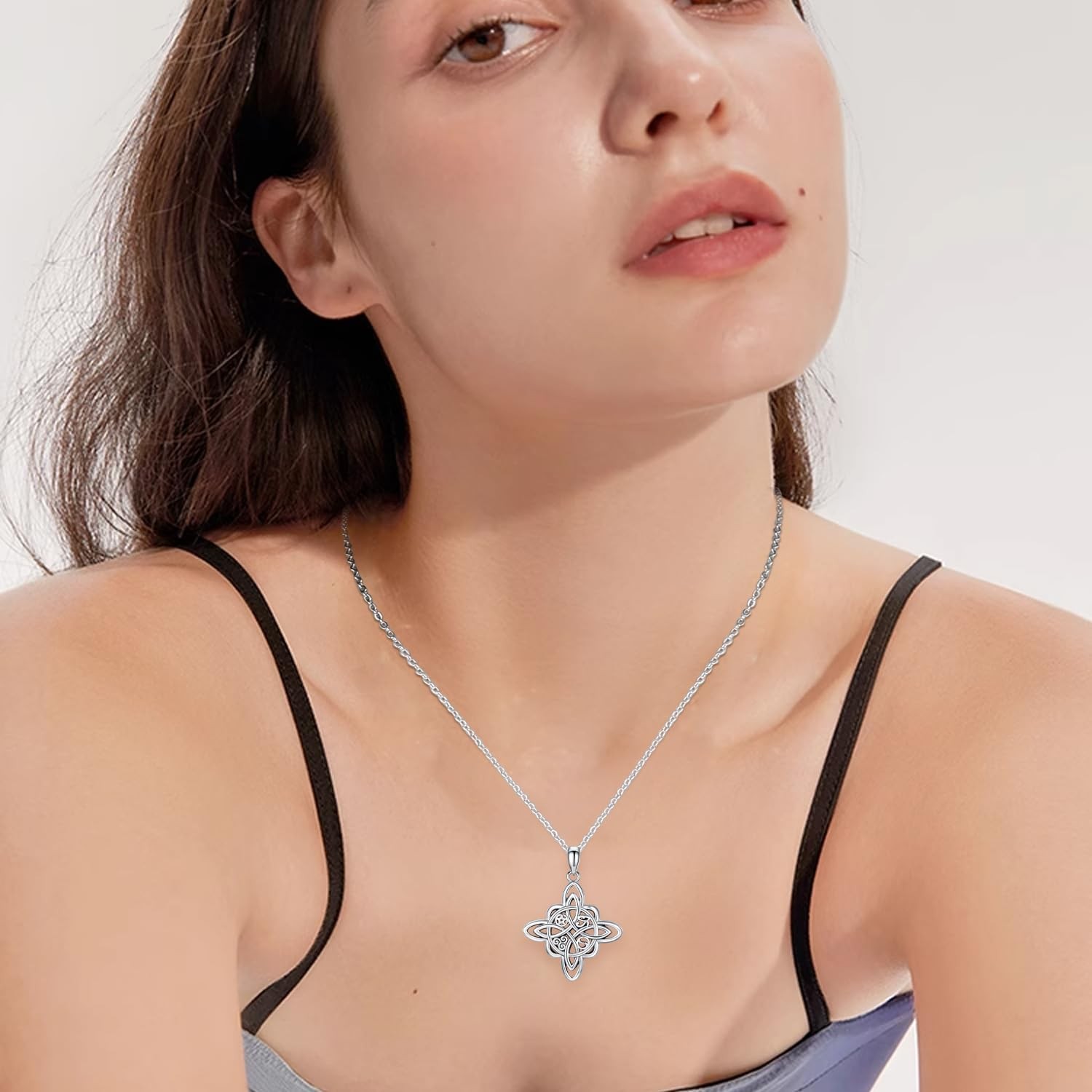 Witches Knot Necklace 925 Sterling Silver Nudo de Bruja Pendant Celtic Knot N…