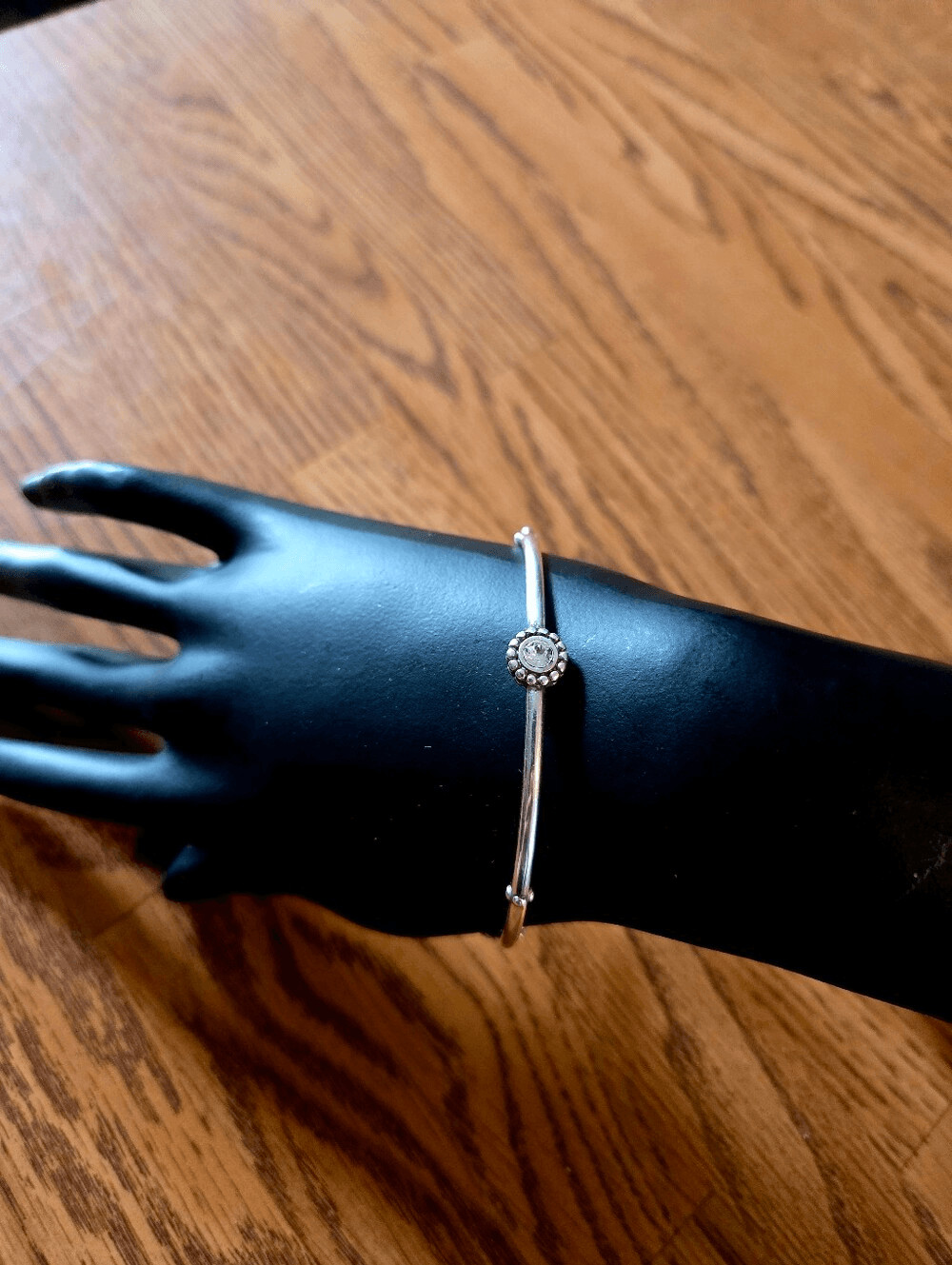 BRIHHTON “Twinkle Trio” Silver And Crystal Bangle Bracelet SWEET AND SPARKLY!