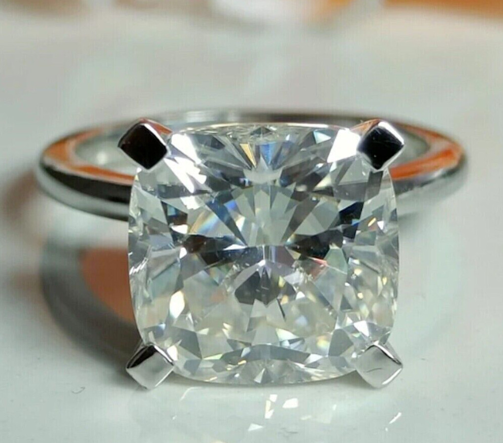 Certified Natural 5ct DEF VVS1 White Diamond Wedding Solitaire Ring 950 Platinum