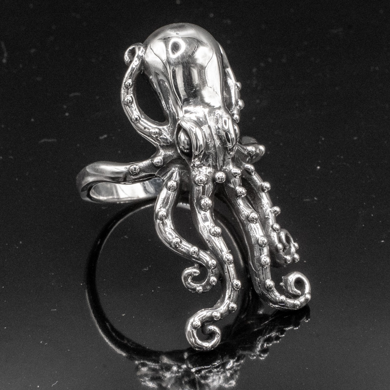 Kraken Ring Octopus Biker Gothic Solid Silver Ocean Sea Monster squid Warlock