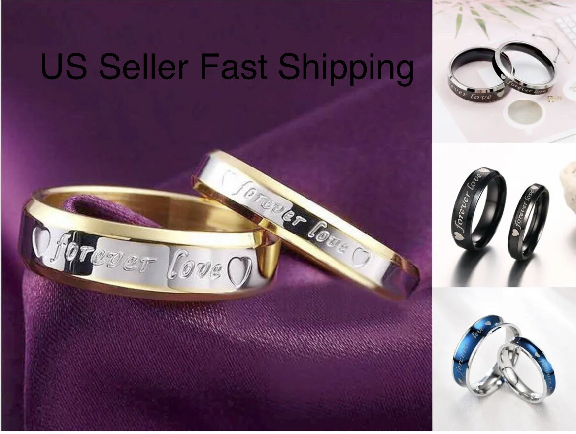 316L US Couple Ring Men/Women Forever Love Stainless Steel Wedding Engagement