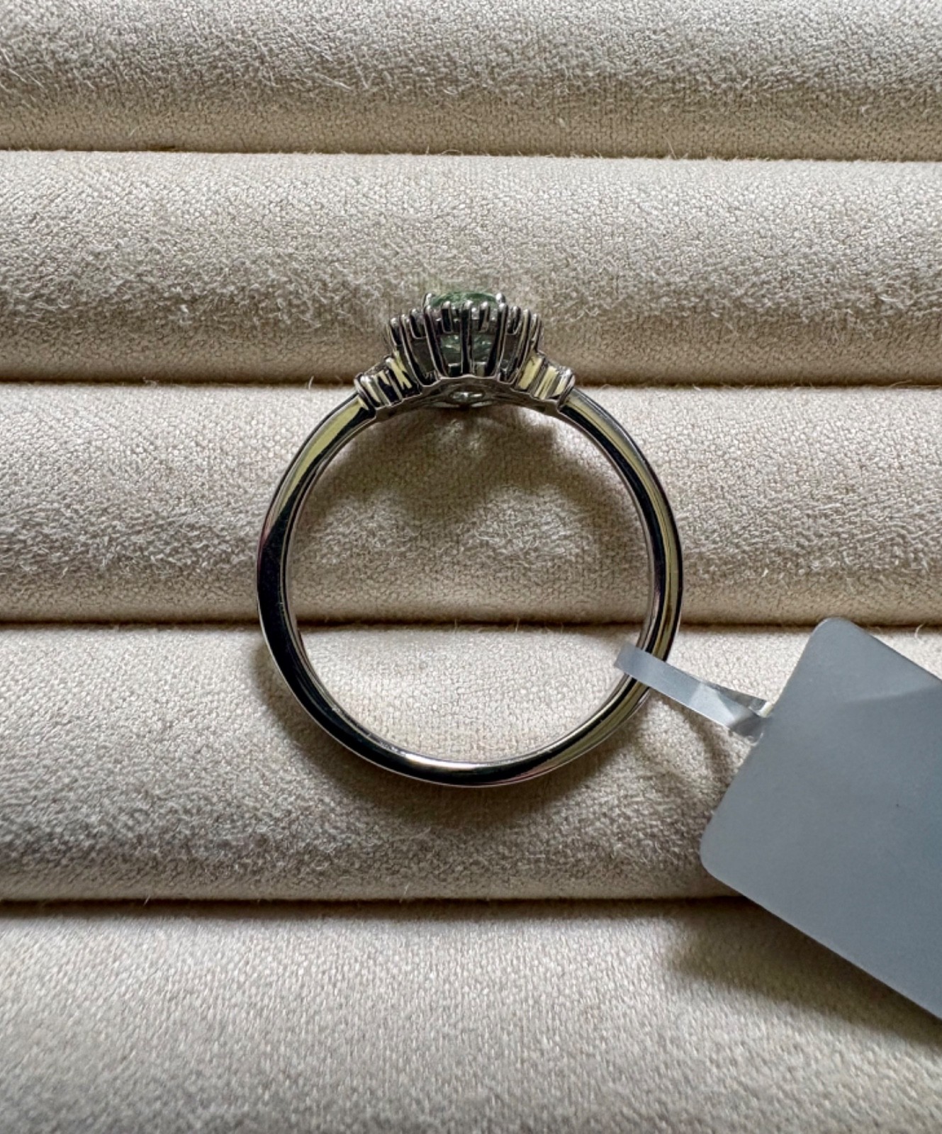 14K White Gold AAA Alexandrite, Diamond (.30 c) Halo Ring – Size 10 (1.15 ctw.)