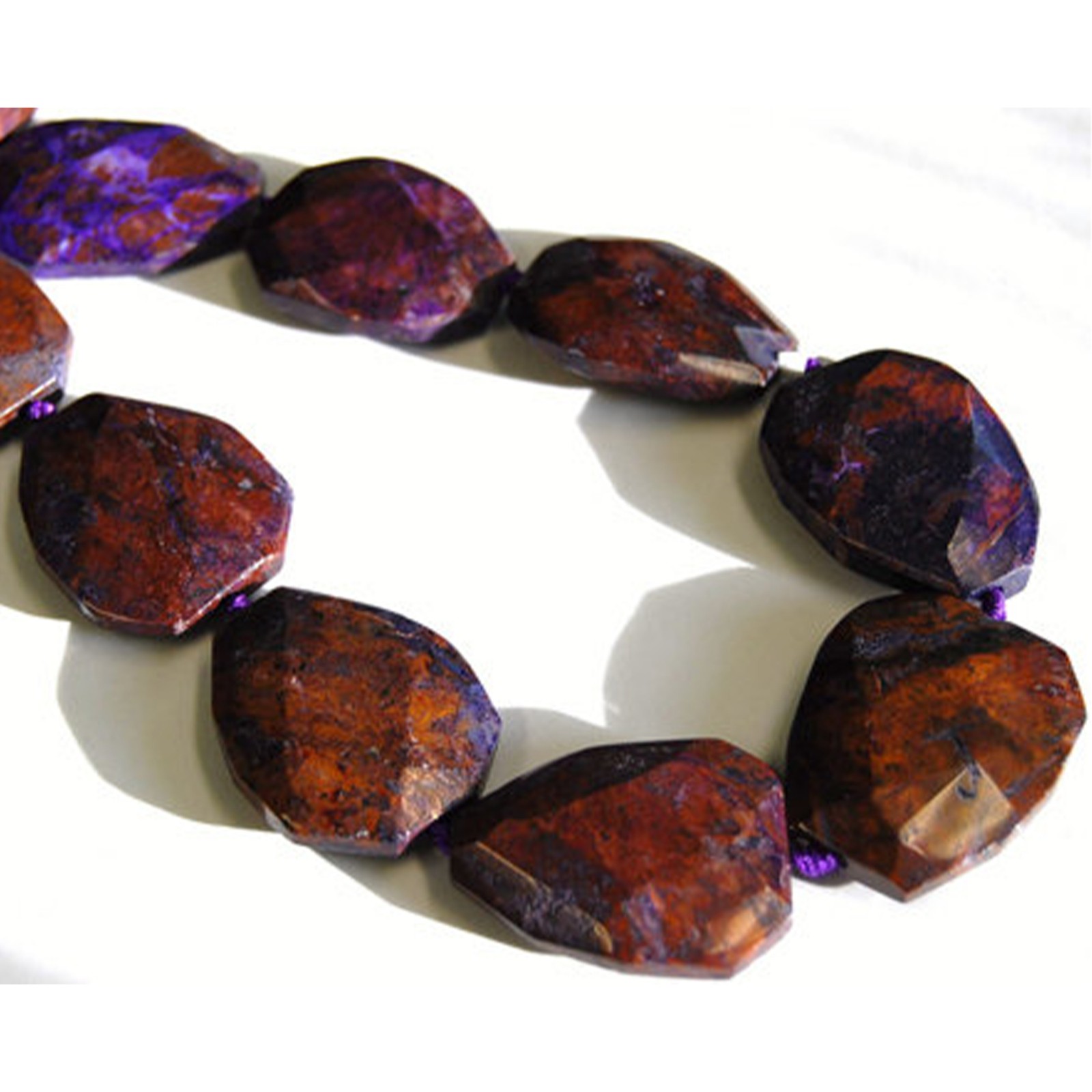 Green/Purple/Pink/Blue Jasper Faceted Teardrop Beads Approx 30x40mm 15.5″ Strand