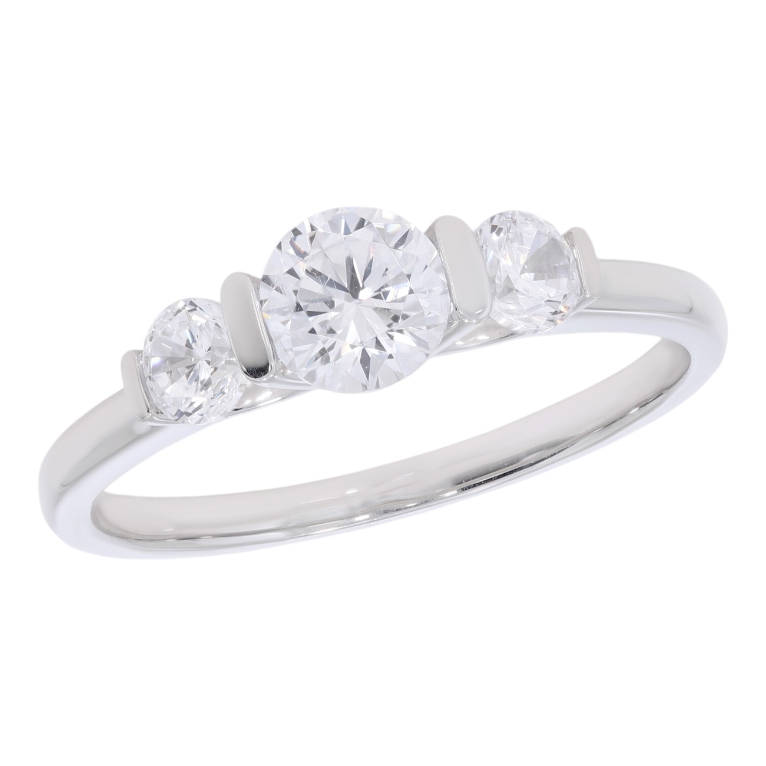 0.87 ct Round Lab Grown Diamond Engagement Ring Certified 14k Gold