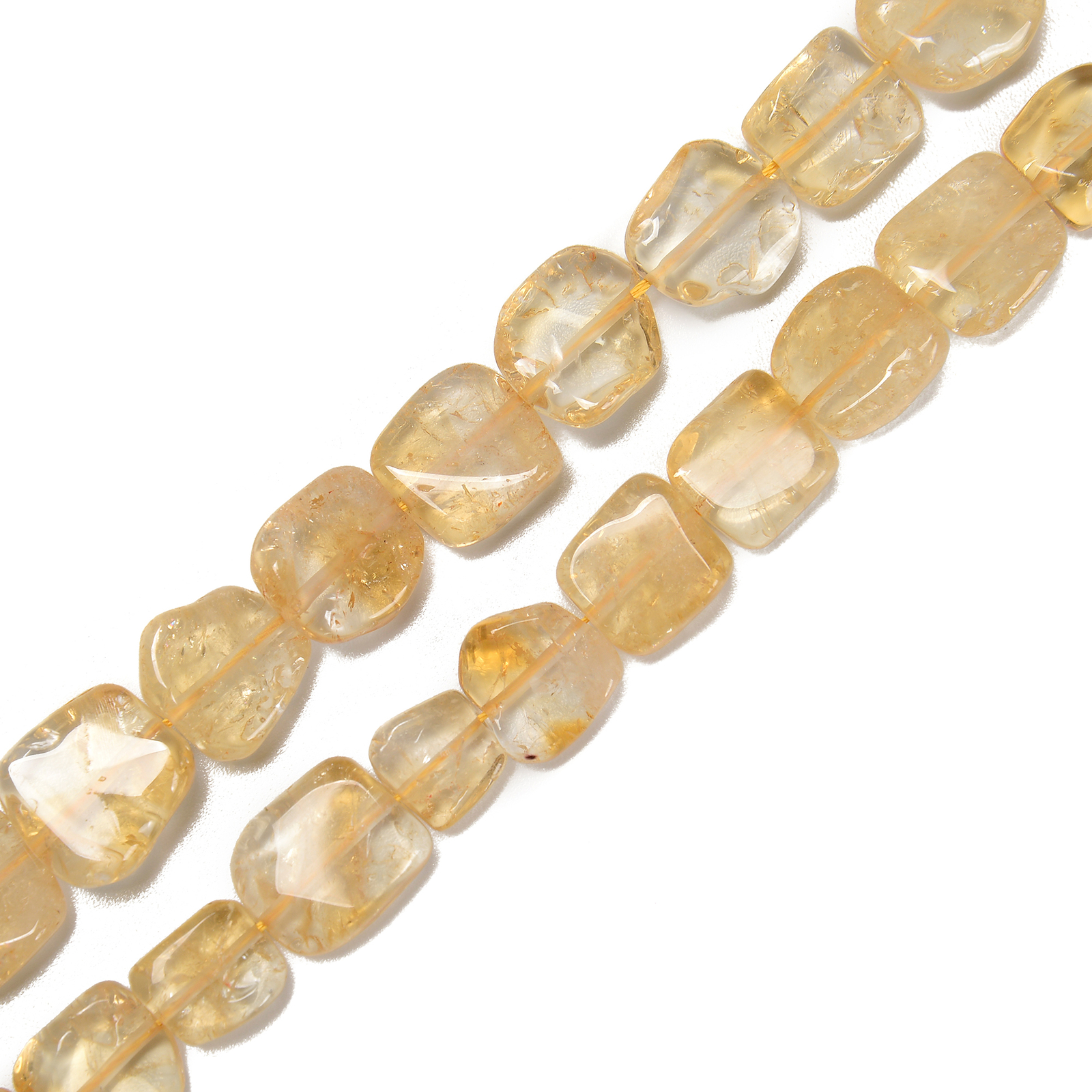 Natural Citrine Smooth Irregular Square Beads Size 10-13mm 13-15mm 15.5” Strand