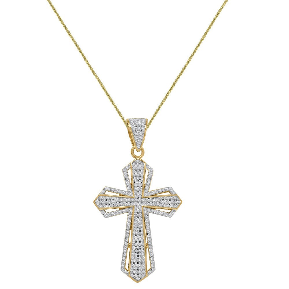 VVS1D 2.55 Ctw. Sterling Silver Jesus Cross Charm Pendant +Free Chain 20+ Grams