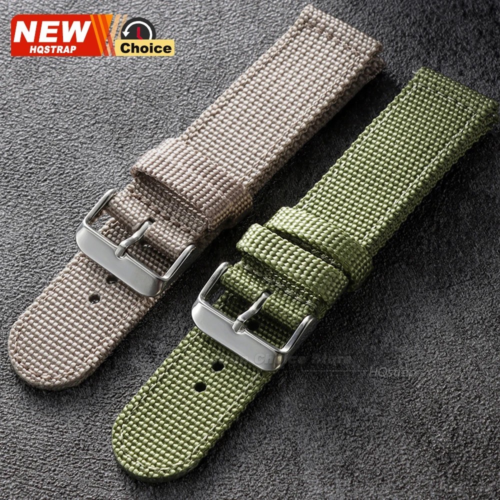 High Quality Nylon Watch Band Canvas Watch Strap Single Pass 18mm 20mm 22mm