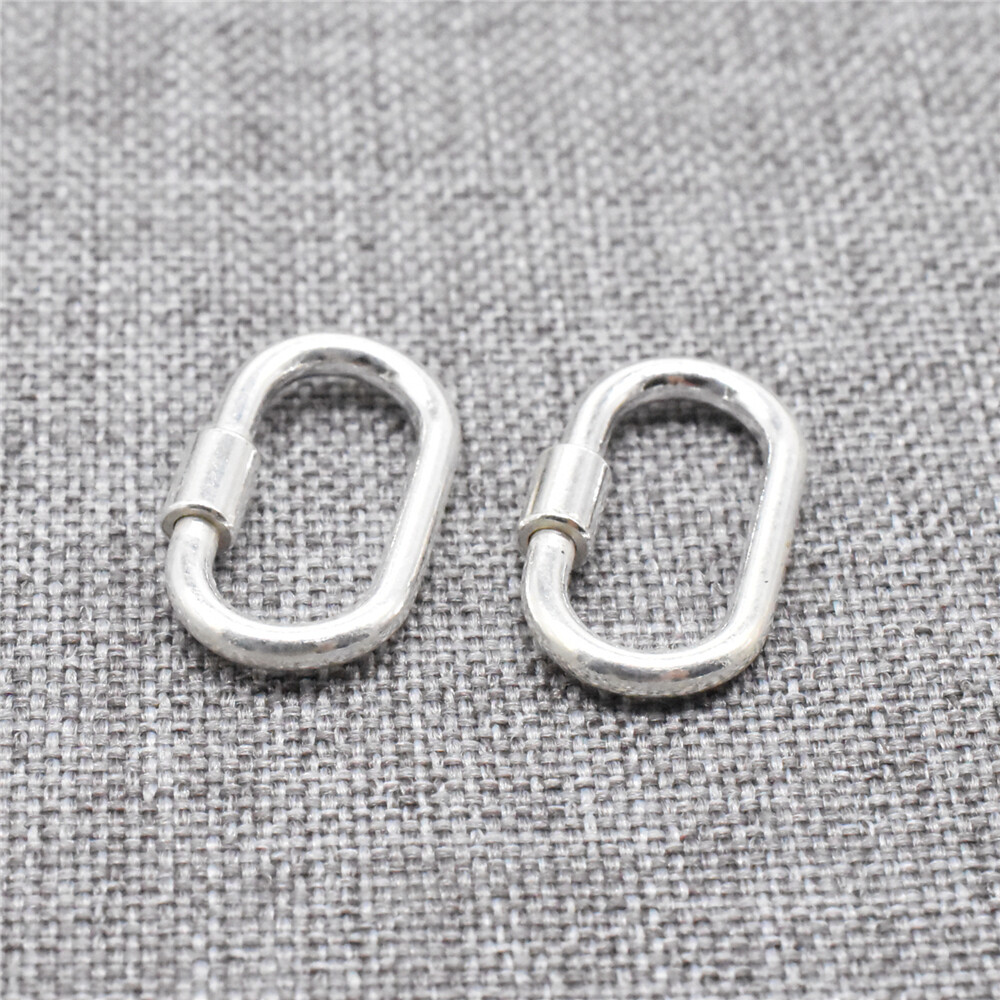 2pcs of 925 Sterling Silver Oval Screw Clasps Connectors for Bracelet Necklace