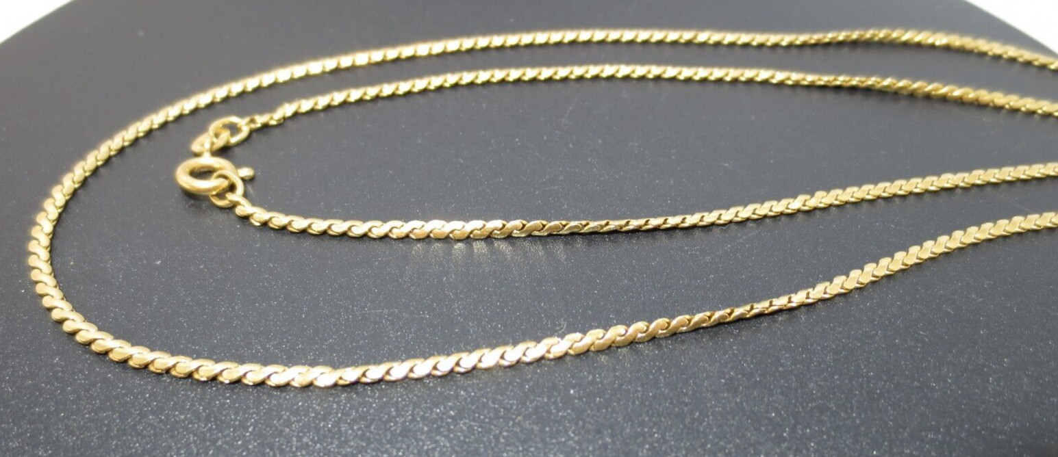 18K YG SERPENTINE LINK CHAIN 21″ LONG 1.81 MM WIDE 7.82 grams (A19901-5)