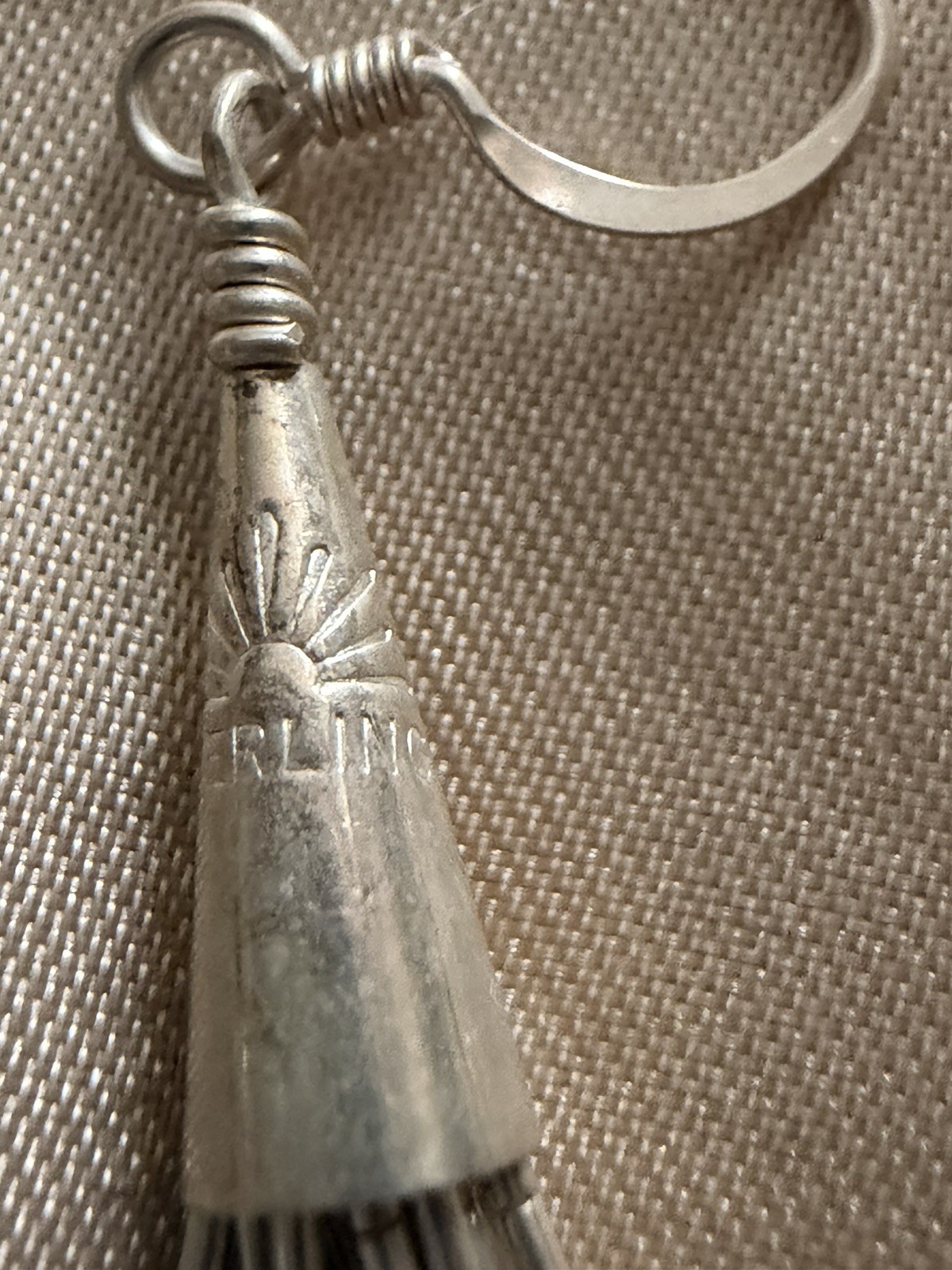 1970s Native American Style Sterling Liquid Silver Dangle Earrings