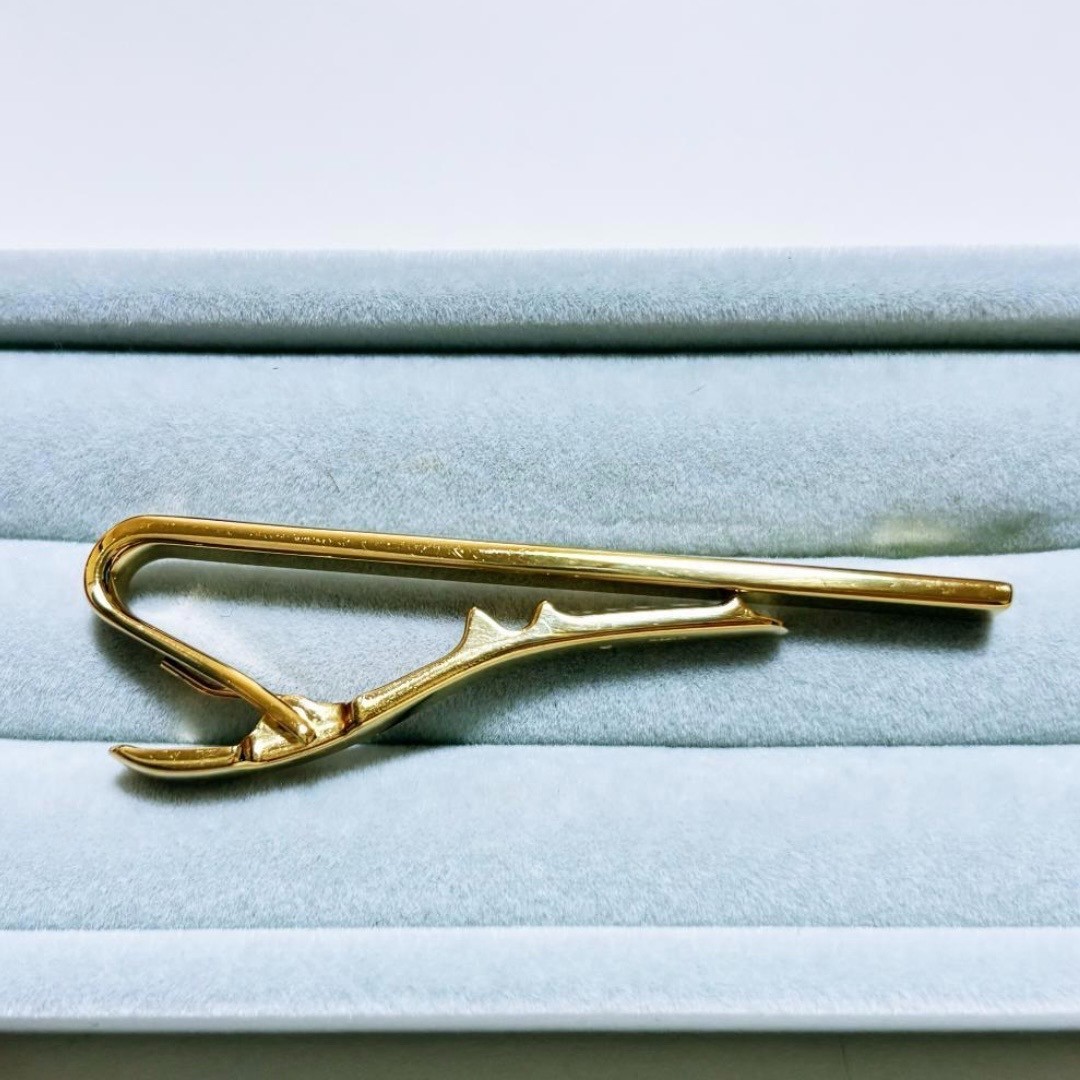 Dunhill Tie Clip Bar Gold Silver Two Tone D Logo Brushed Vintage Men’s
