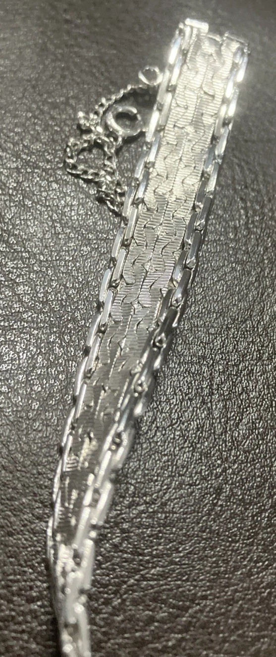 HSB Sterling Silver Bracelet 11.4mm Wide 28 Grams 7.5 Inches