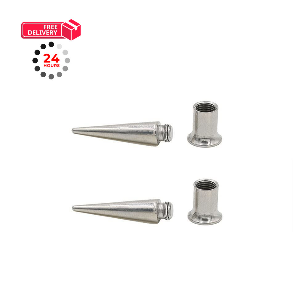 NewZenro Fashion Spike Ear 2 Stretching Tapers Plugs 316 Surgical 3mm, Black