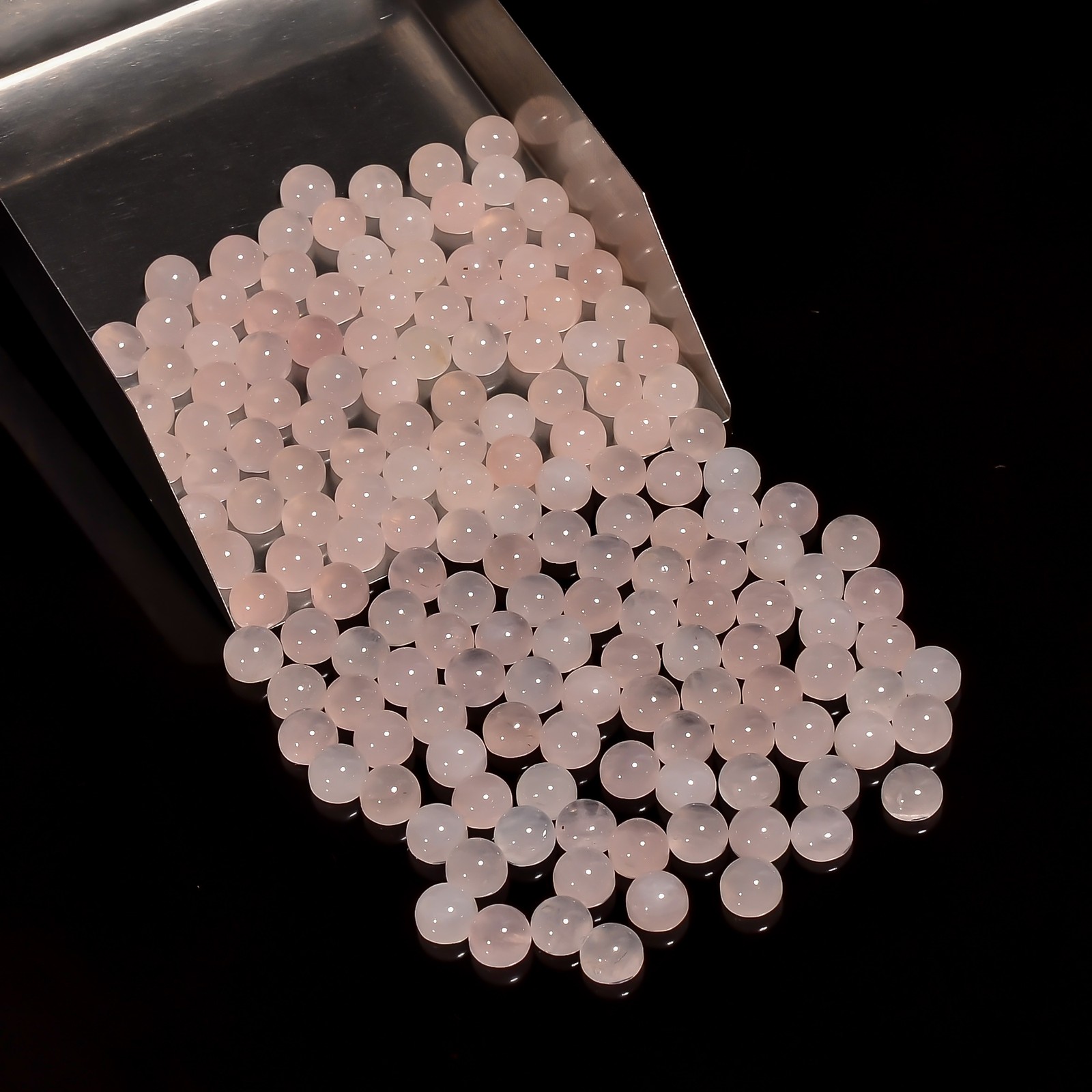 Natural Rose Quartz Round Shape Cabochon Loose Gemstone Lot 20 Ct. 5X5 mm