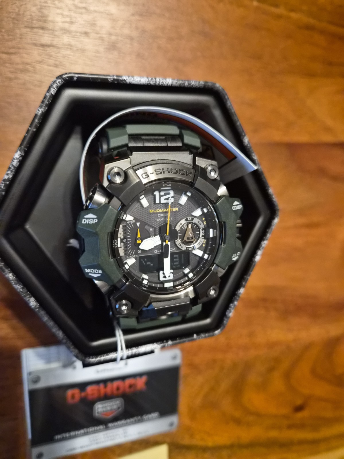 New Casio G-Shock Mudmaster Black Dial Green Resin Band Watch GWGB1000-3A