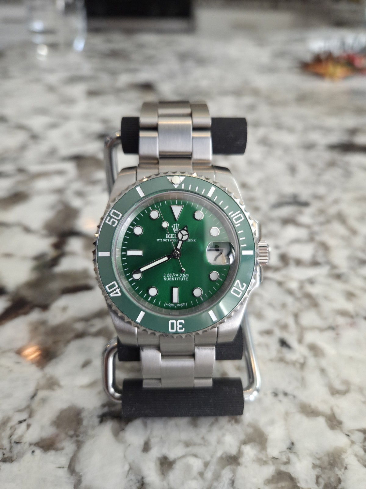 40mm Green “Relax Substitute” NH35 Mod Watch w/Ceramic Bezel, PLEASE READ DESC.