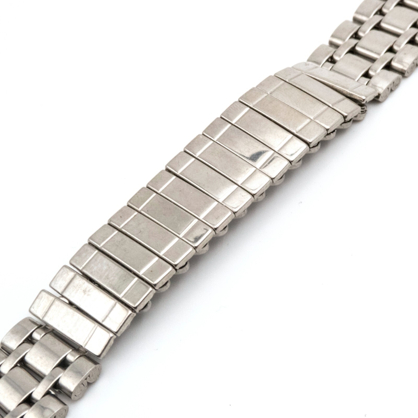 Vintage 17.4 mm stainless steel wristwatch bracelet with center expansion