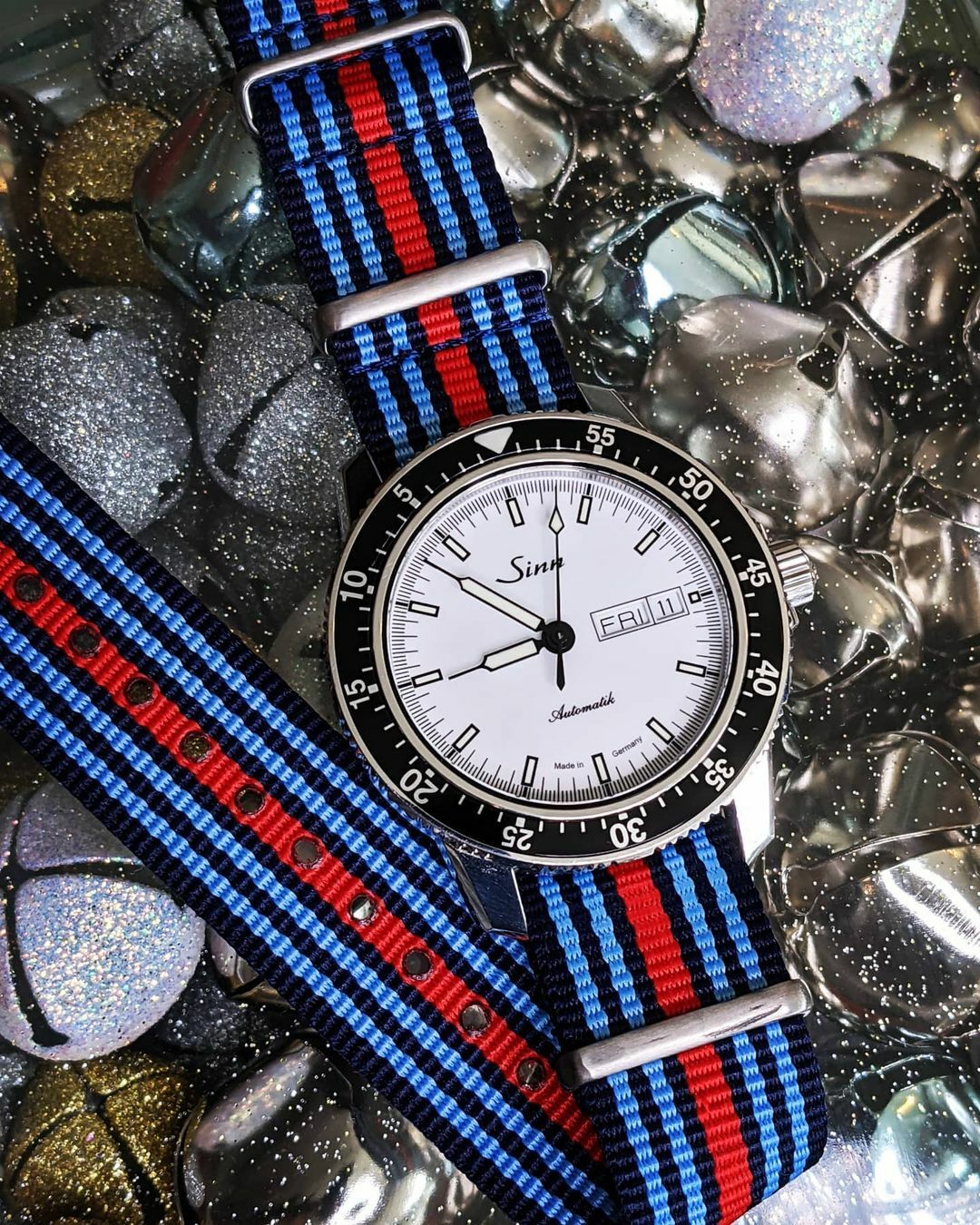 One-Piece Martini Inspired Lancia Rally Racing Colors Strap Nylon Watch Band
