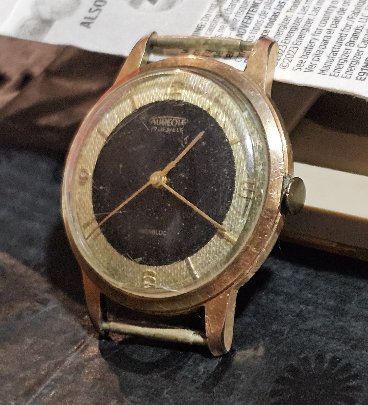 Aureole Swiss Watch 17 Jewels Mens Watch 10k GF Winder Runing