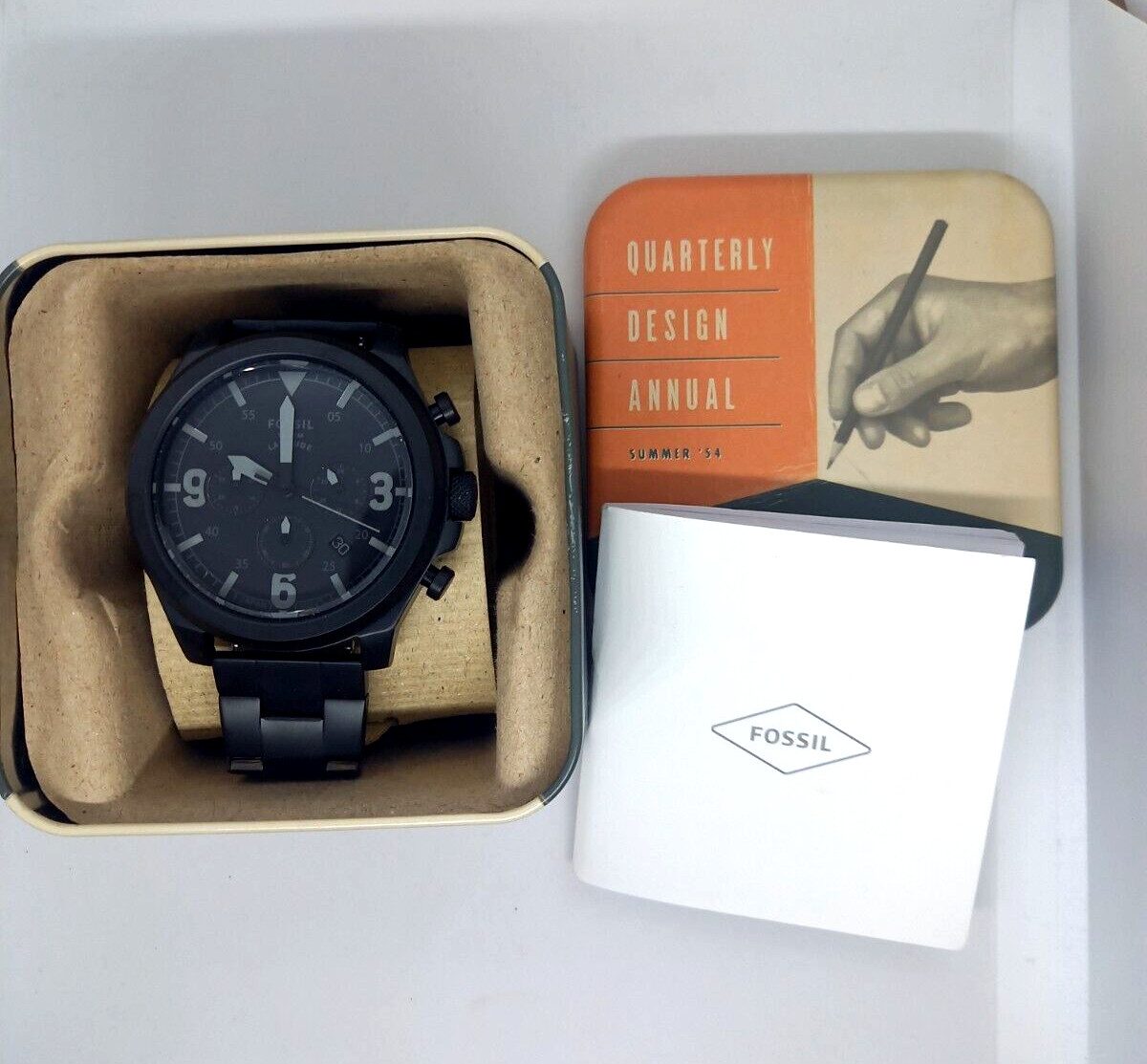 Fossil Black Mens LATITUDE Cal 4.5 Date 45mm 5 ATM FS5754 Watch
