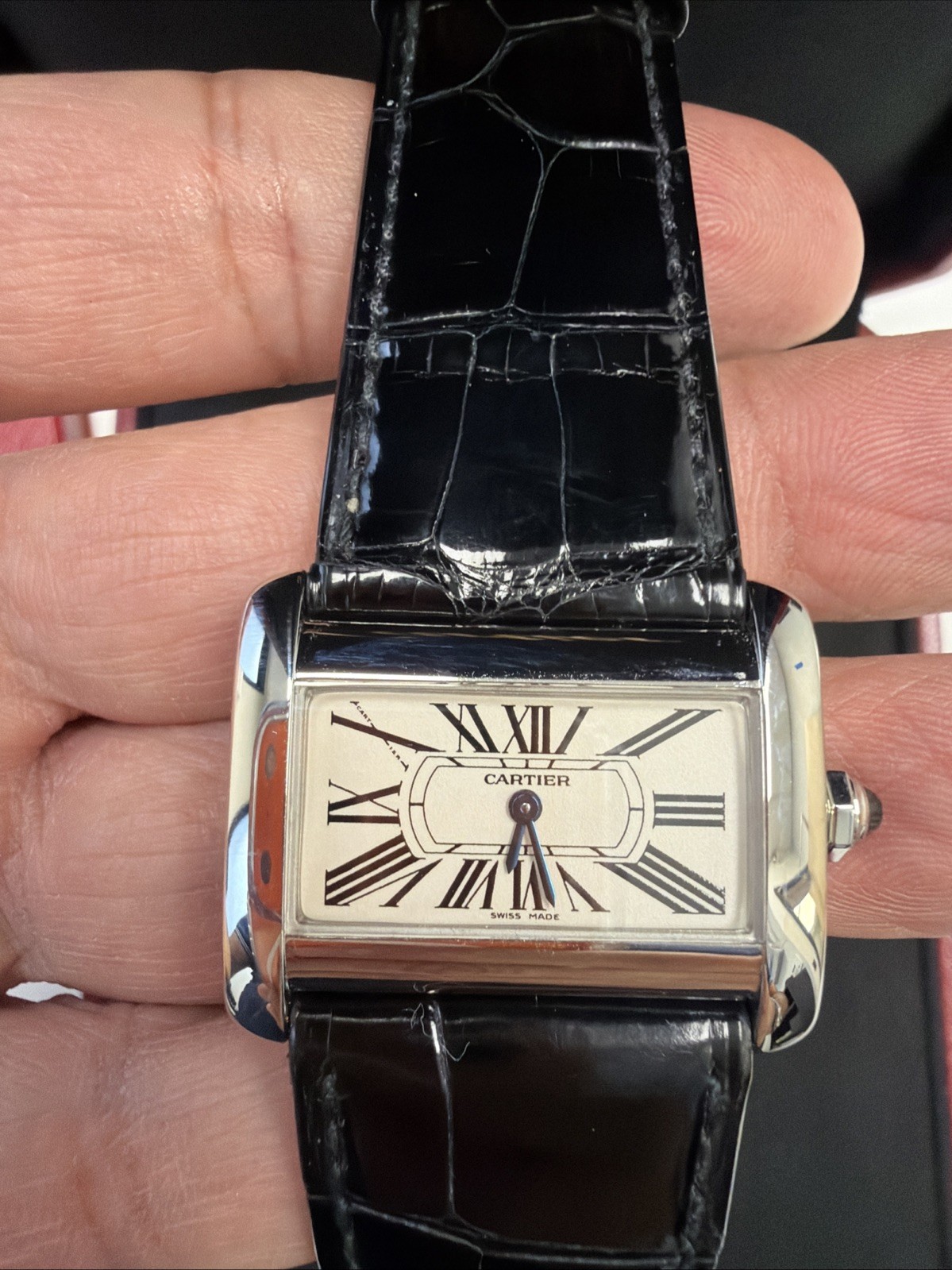 Cartier Tank Divan Mini Model Quartz 31mm Stainless Steel Box And Paper W6300255