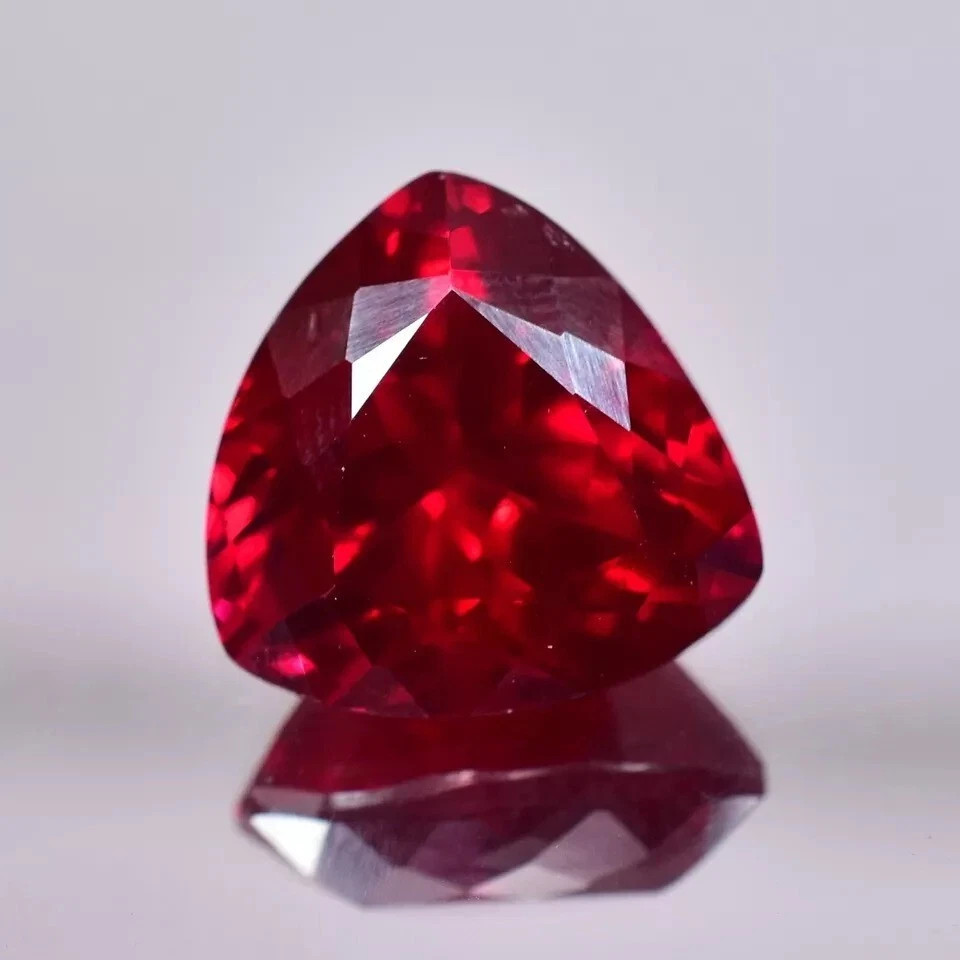 Natural Burma Pigeon 29.13 Ct Blood Red Ruby Trillion Certified Loose Gemstone