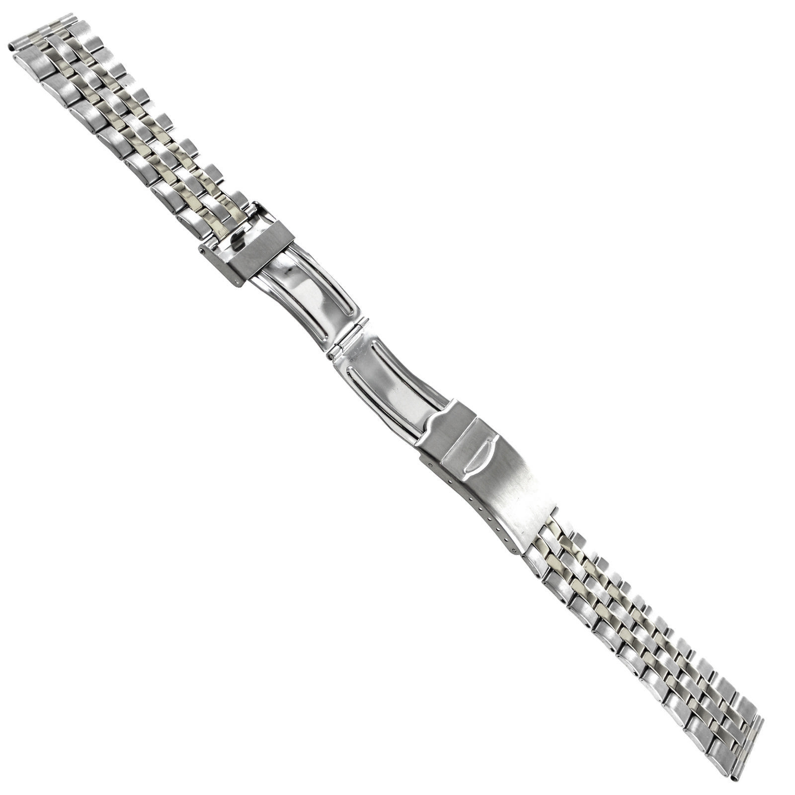 20mm Morellato Silver Tone Stainless Steel Safety Fold Over Clasp Watch Band