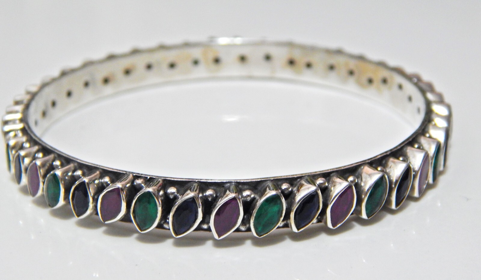 Emerald Ruby sapphir Bengle 925 sterling silver jewelry handmade Bengle size 2-5