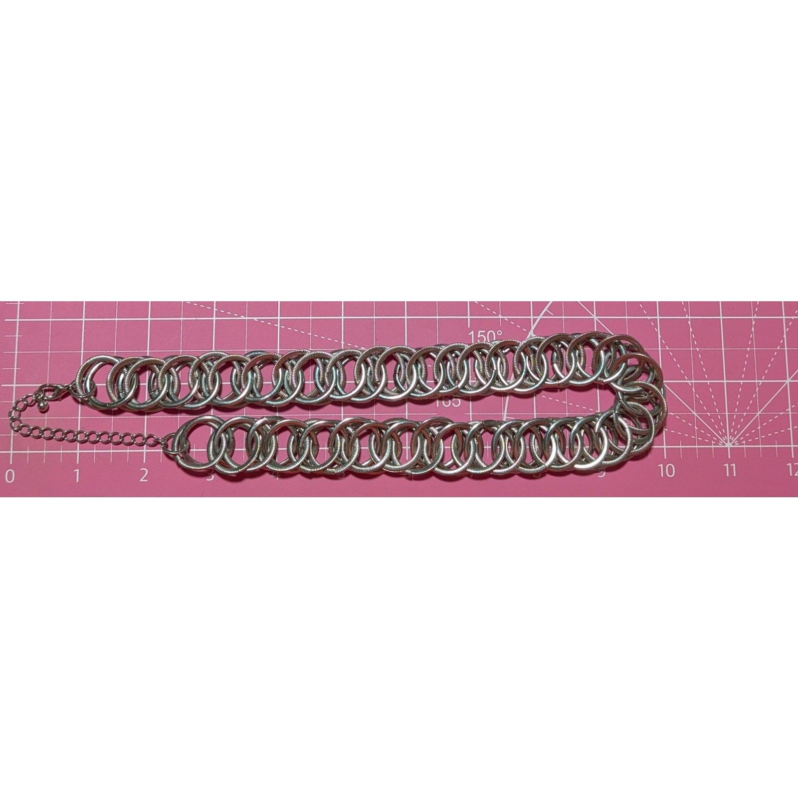 Silver Tone Large Chain Necklace With Lobster Claw Clasp