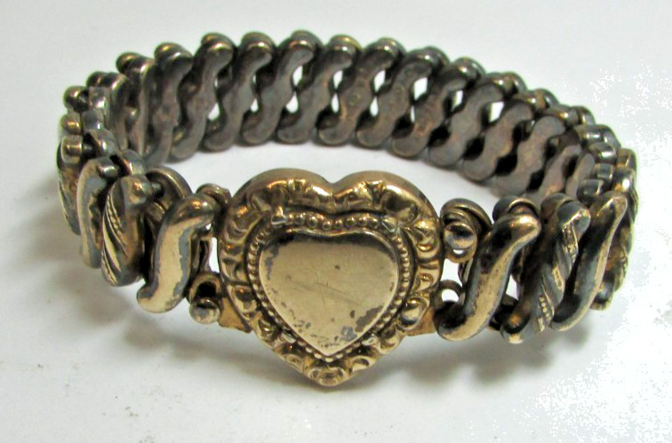 Vintage Carmen D.F.B. Sweetheart Heart Gold Filled Expansion Bracelet