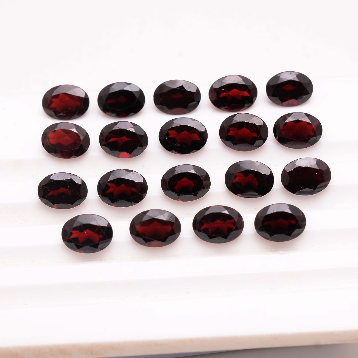 19 Pcs Natural Hessonite Garnet Top Grade 8x6mm Oval Cut Untreated Gemstones Lot