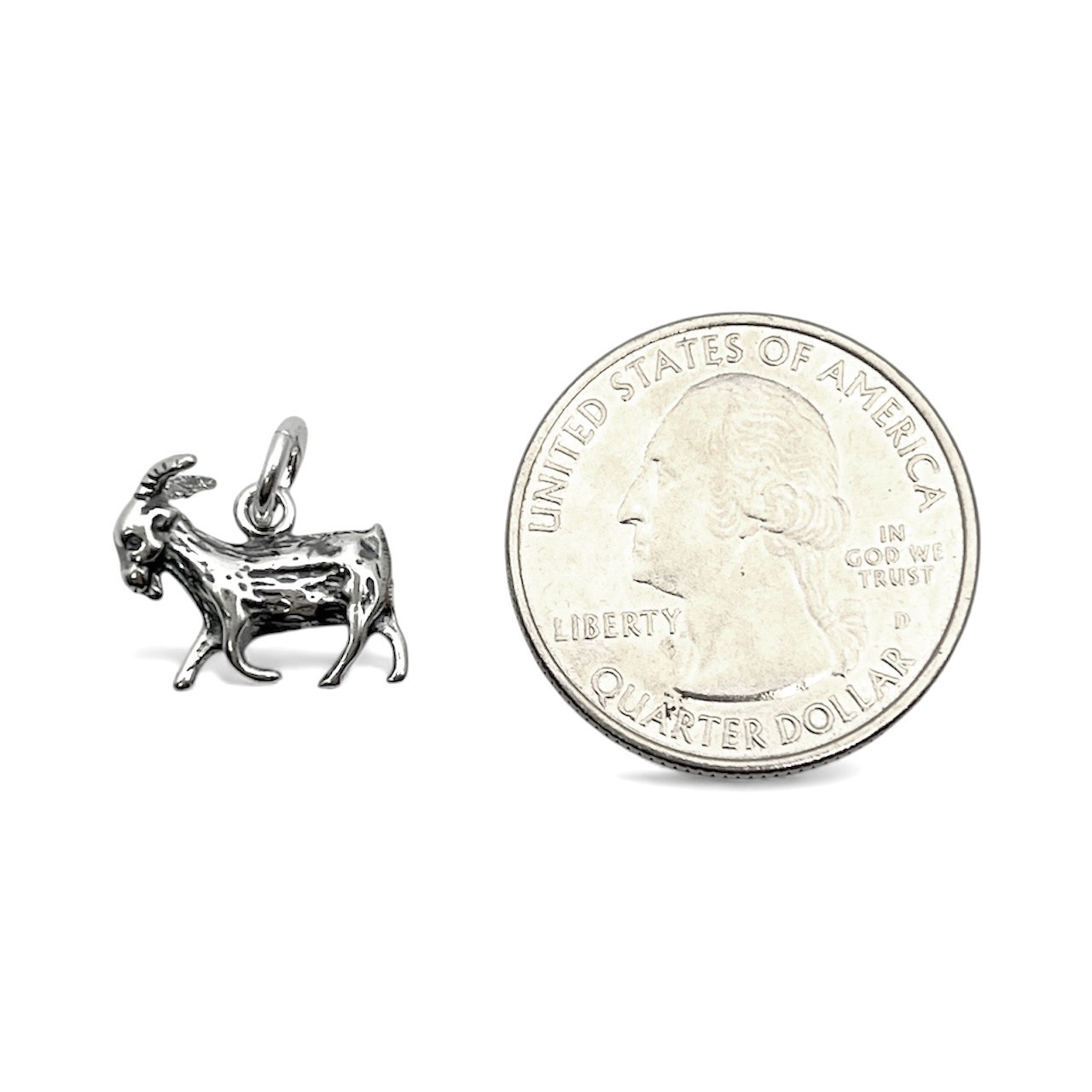 Sterling Silver Goat Charm Pendant Necklace #C65