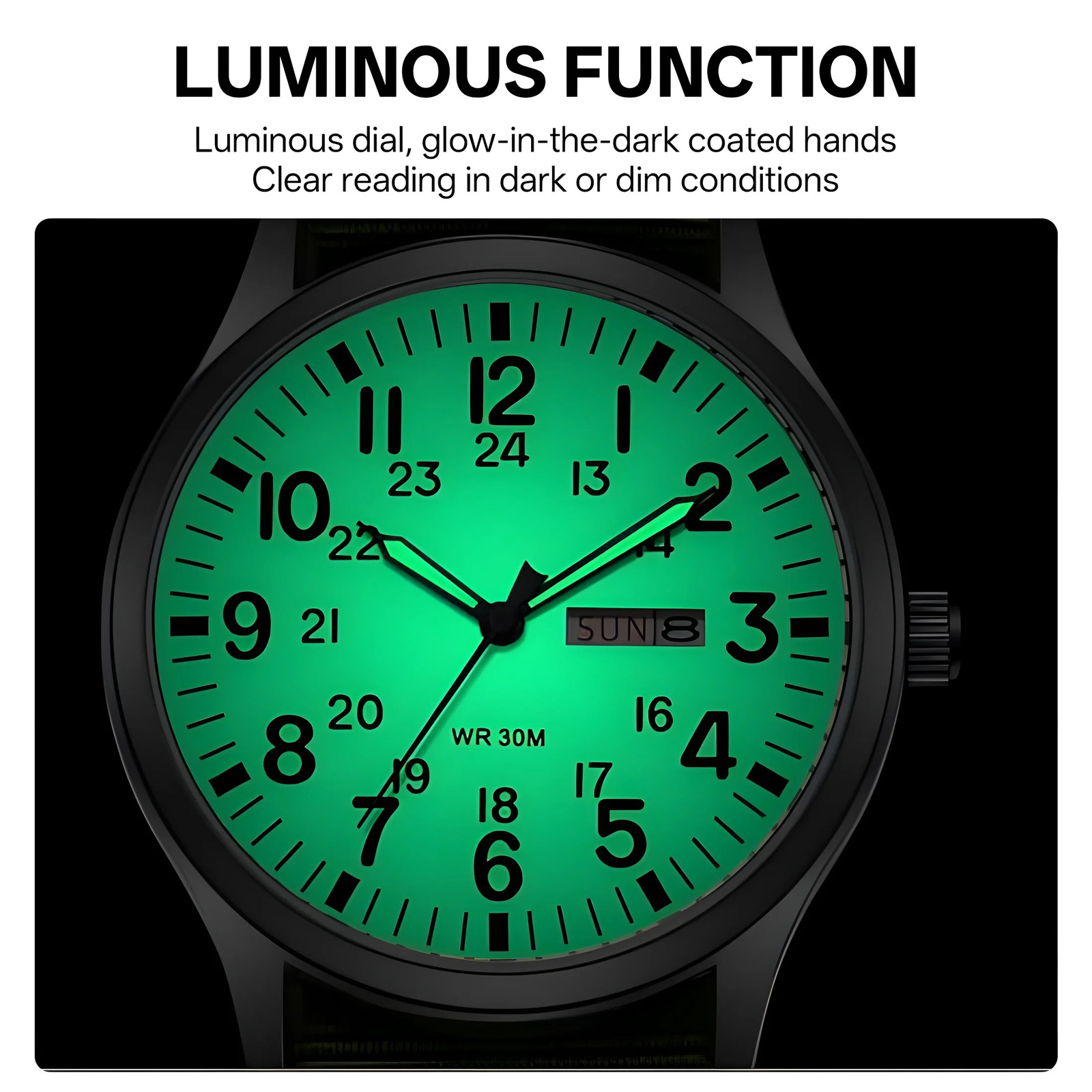 Men’s Quartz Analog Watch Nylon Strap Business Casual Sport Wristwatch