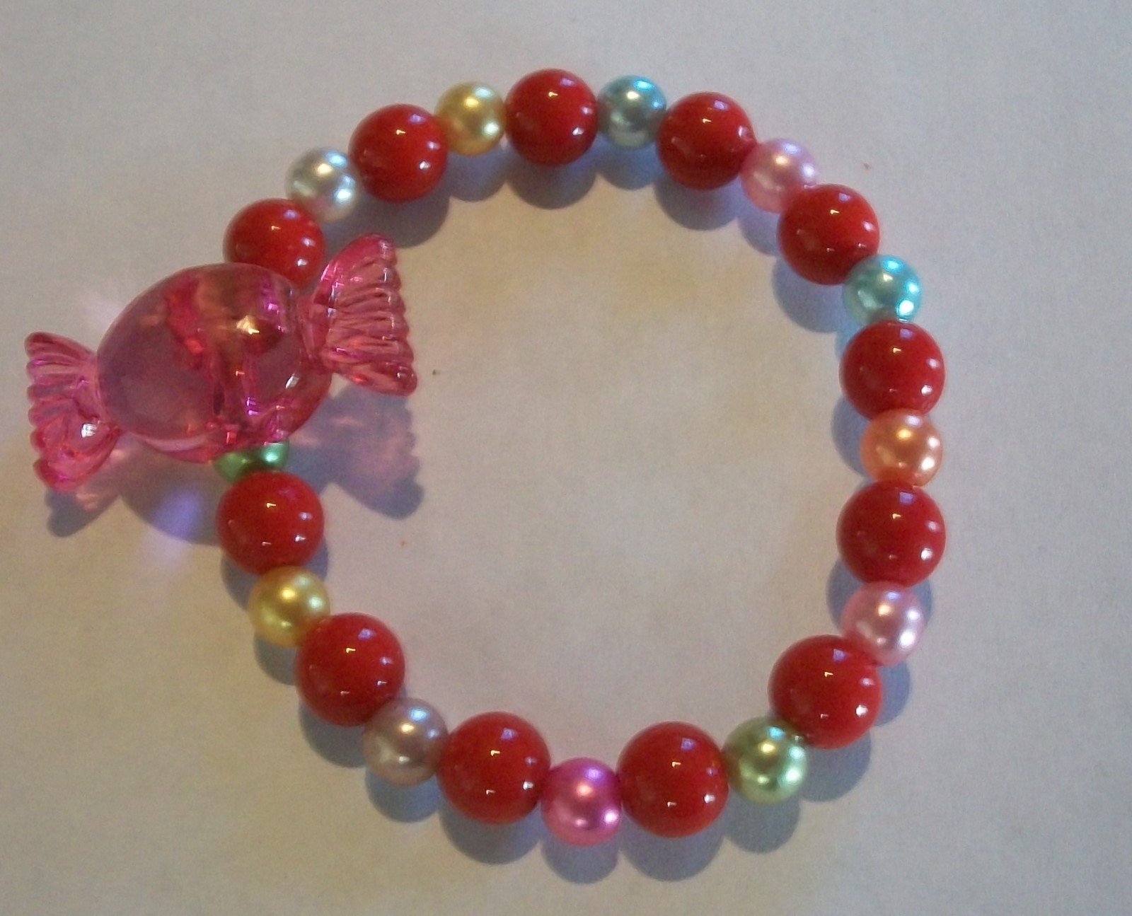 Girl’s Acrylic Stretchy Christmas Necklace & Bracelet Set, choice of 5 colors
