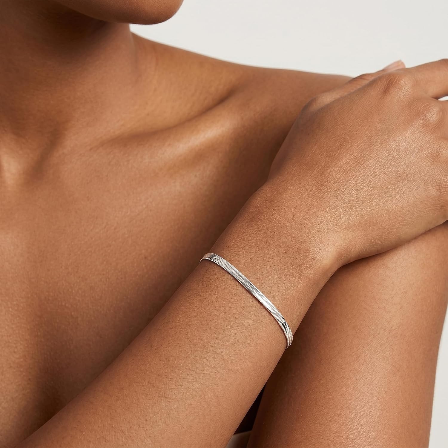 Sterling Silver Diamond Cut Snake Chain Bracelet Women’s Jewelry Chain Link