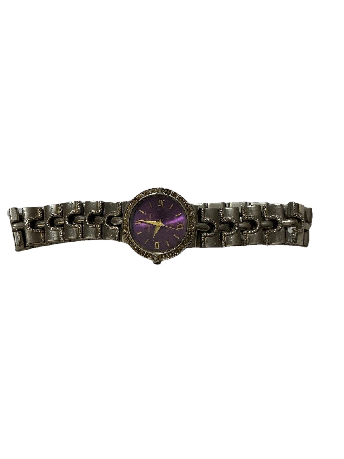 Bolun Women’s Silver Metal Bracelet Quartz Watch Purple Dial Roman Indices