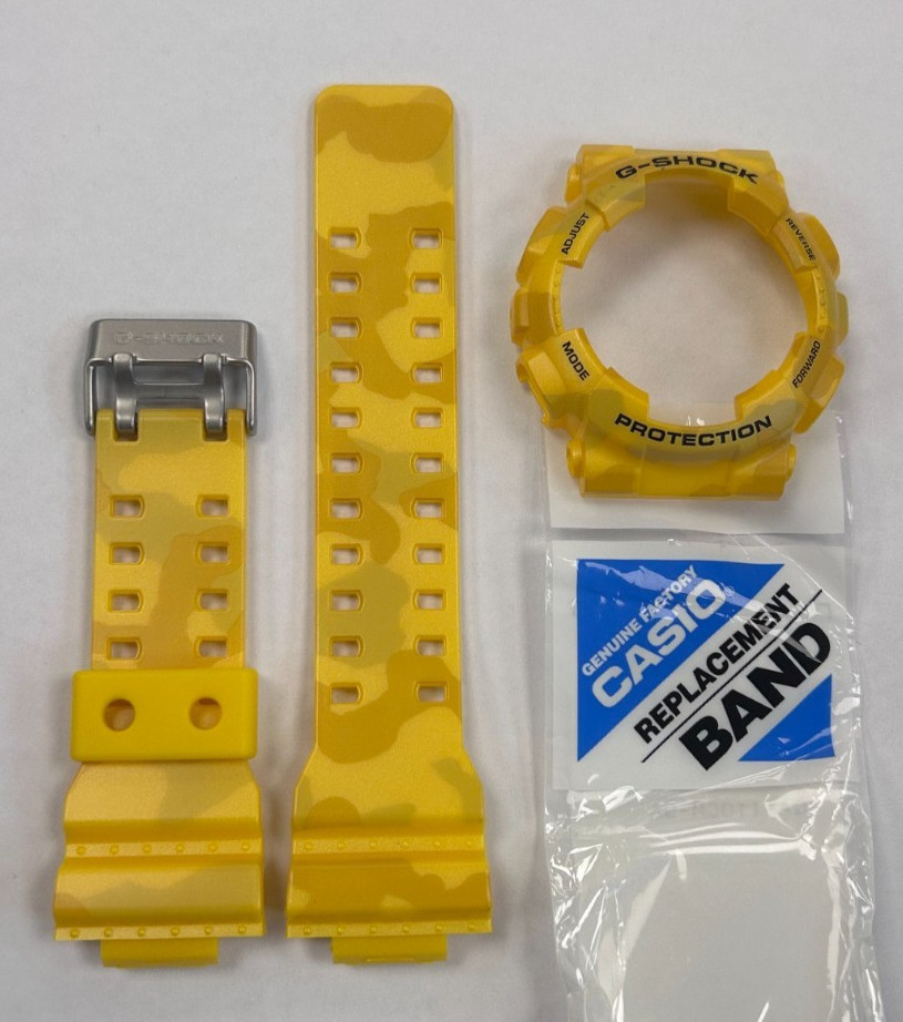 Casio G-SHOCK BAND GA-110CM-9A Rubber YELLOW STRAP AND BEZEL GA-110 GA-100