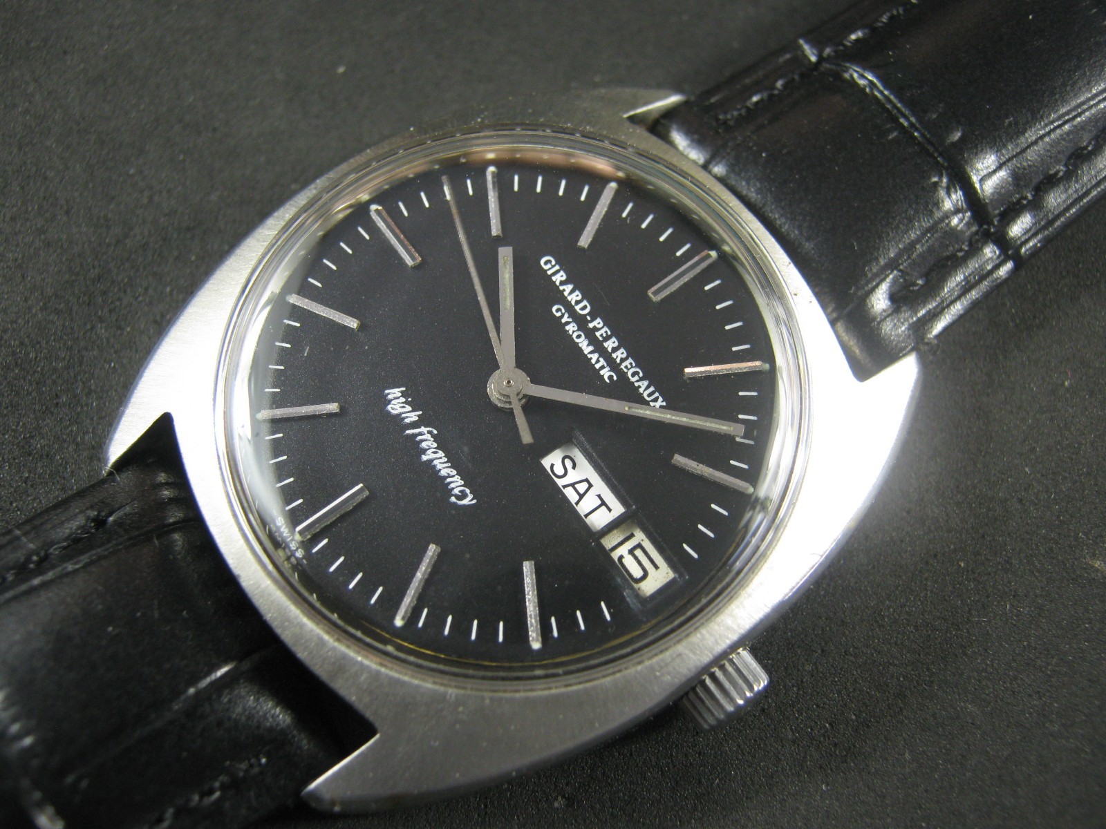 GIRARD PERREGAUX HIGH FREQUENCY GYROMATIC Black Dial Serviced Men’s 35mm