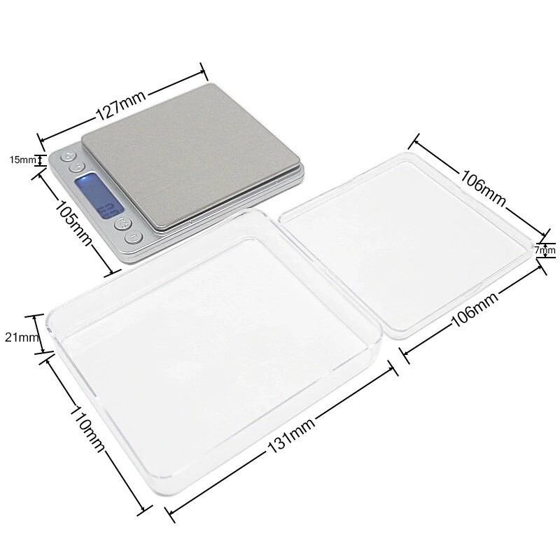 Digital Weight Scale Kitchen Jewelry Gold Grain Food MiniSize Gram 2000g/0.1g zz