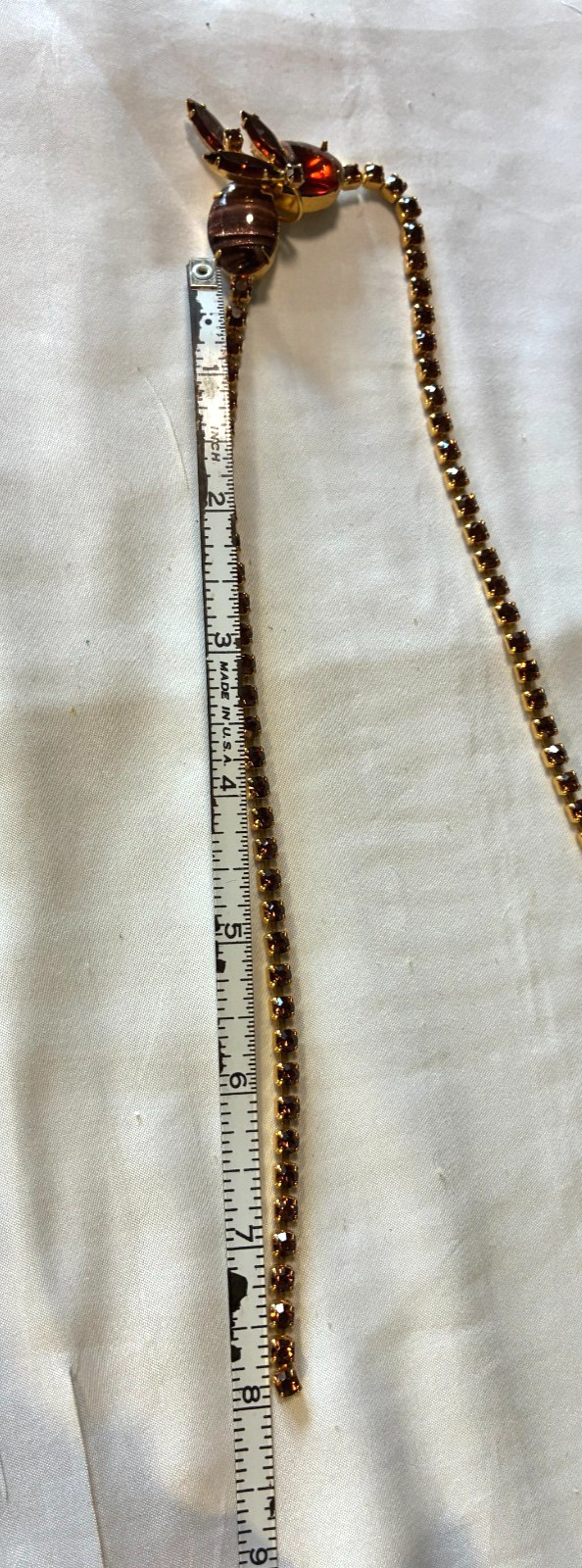 Juliana D&E Book Piece Ref No 452 Rhinestone Necklace w/ Red Fluss Stones 16”