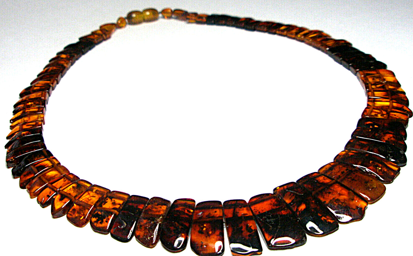 Genuine Baltic Amber Elegant Chic Necklace, Cognac Mix color 45 cm 17.7”, Gift
